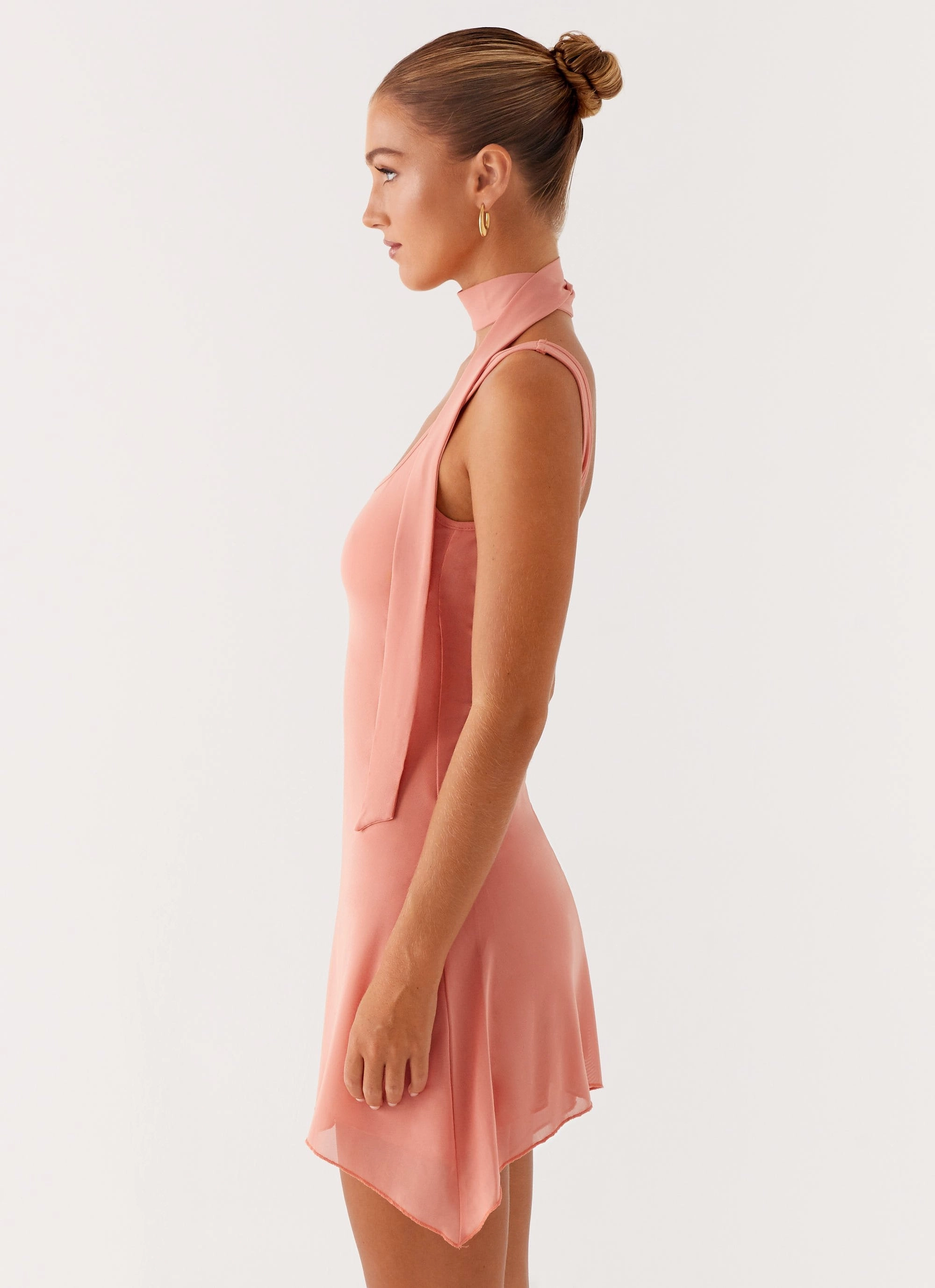 Quiet Glow Hudson Mini Dress - Peach