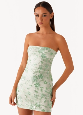 Moorey Beaded Mini Dress - Sage Sleek Design Fit Special-Edition
