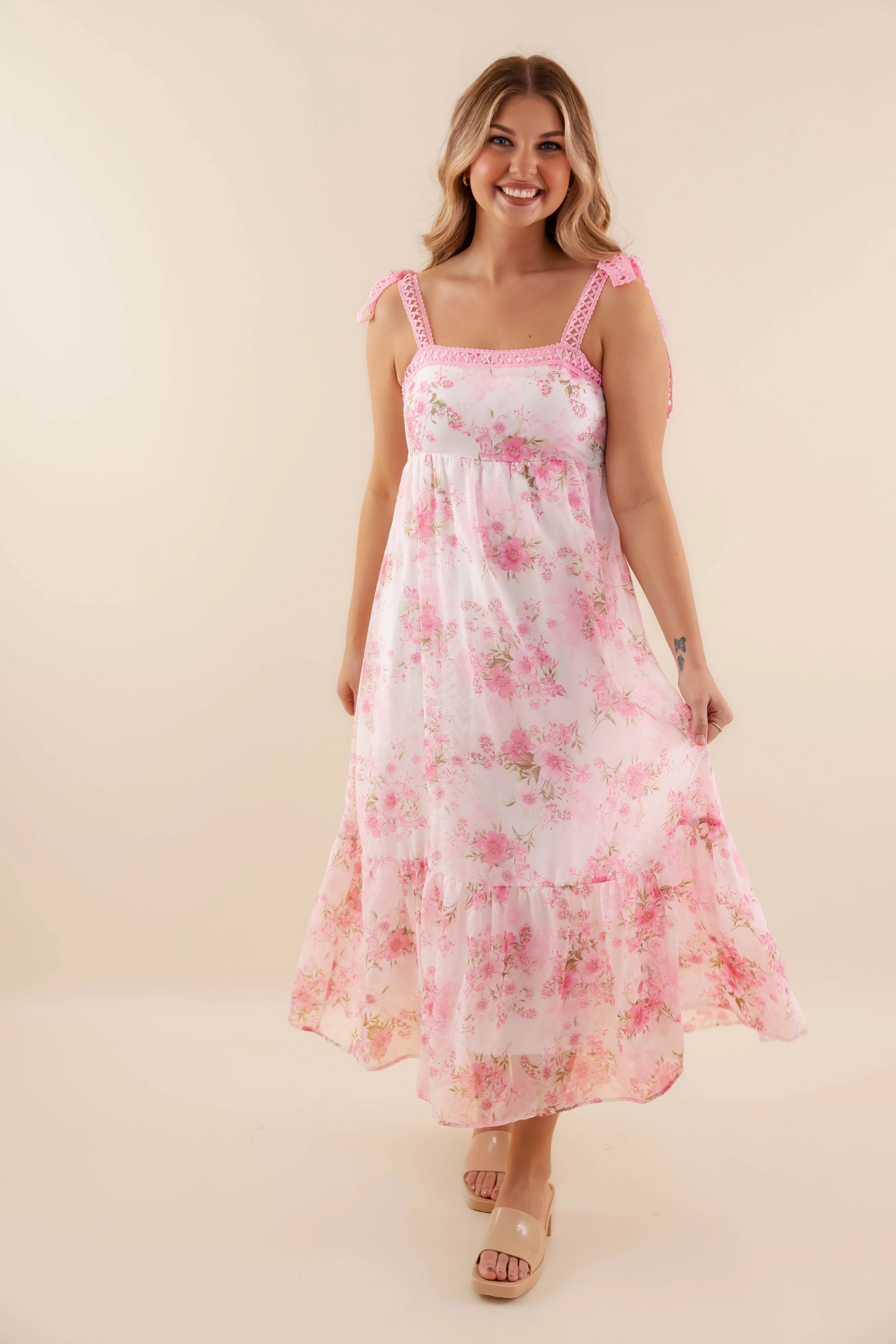Pinch Me Midi Dress-Blush Saturated Hue Travel Essential