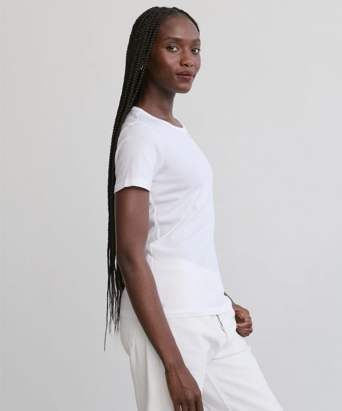 Cotton Slim Tee Reinforced Seam Technique