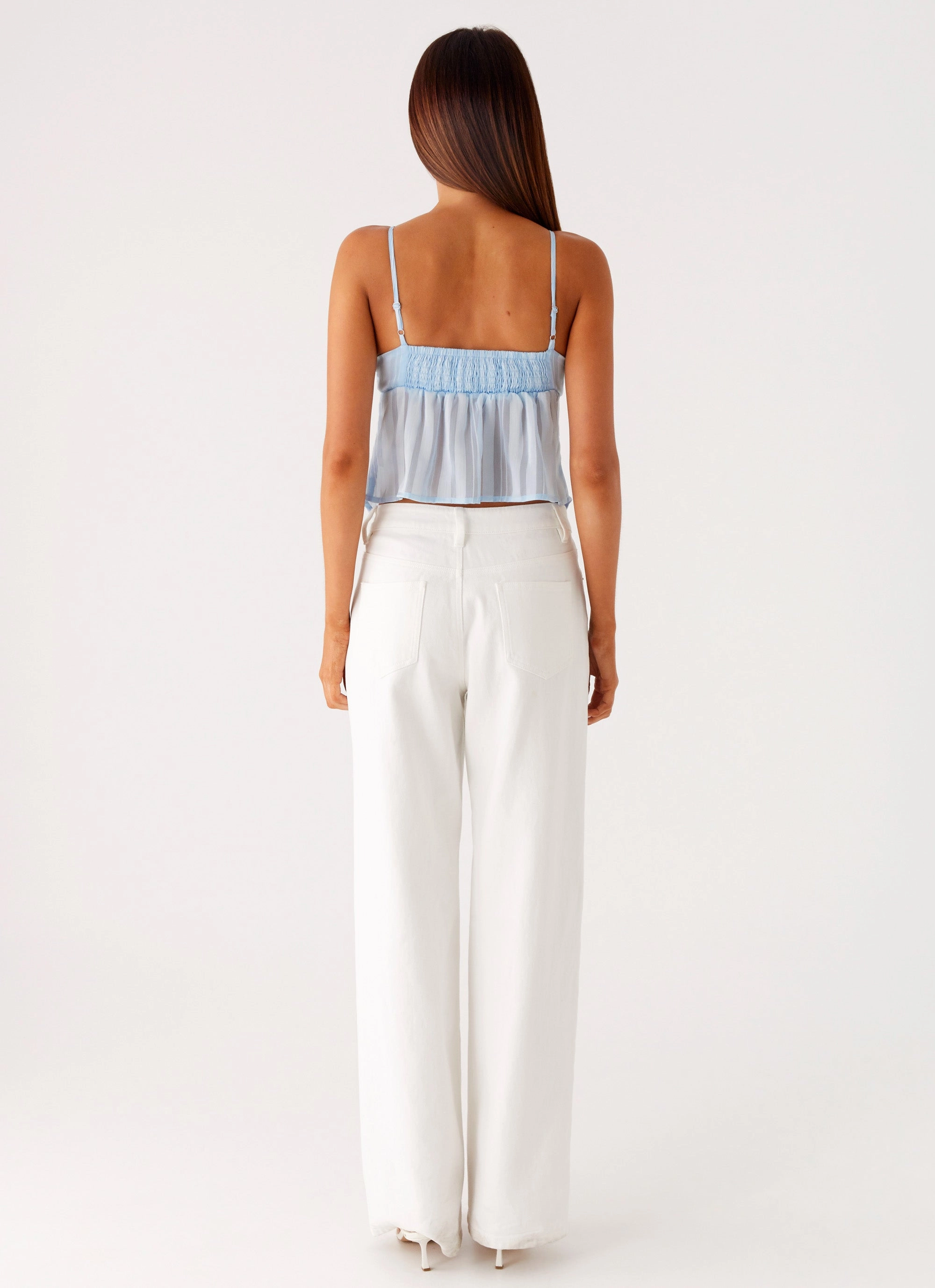 Active Design Comfortable Layer Glynne Frill Top - Baby Blue
