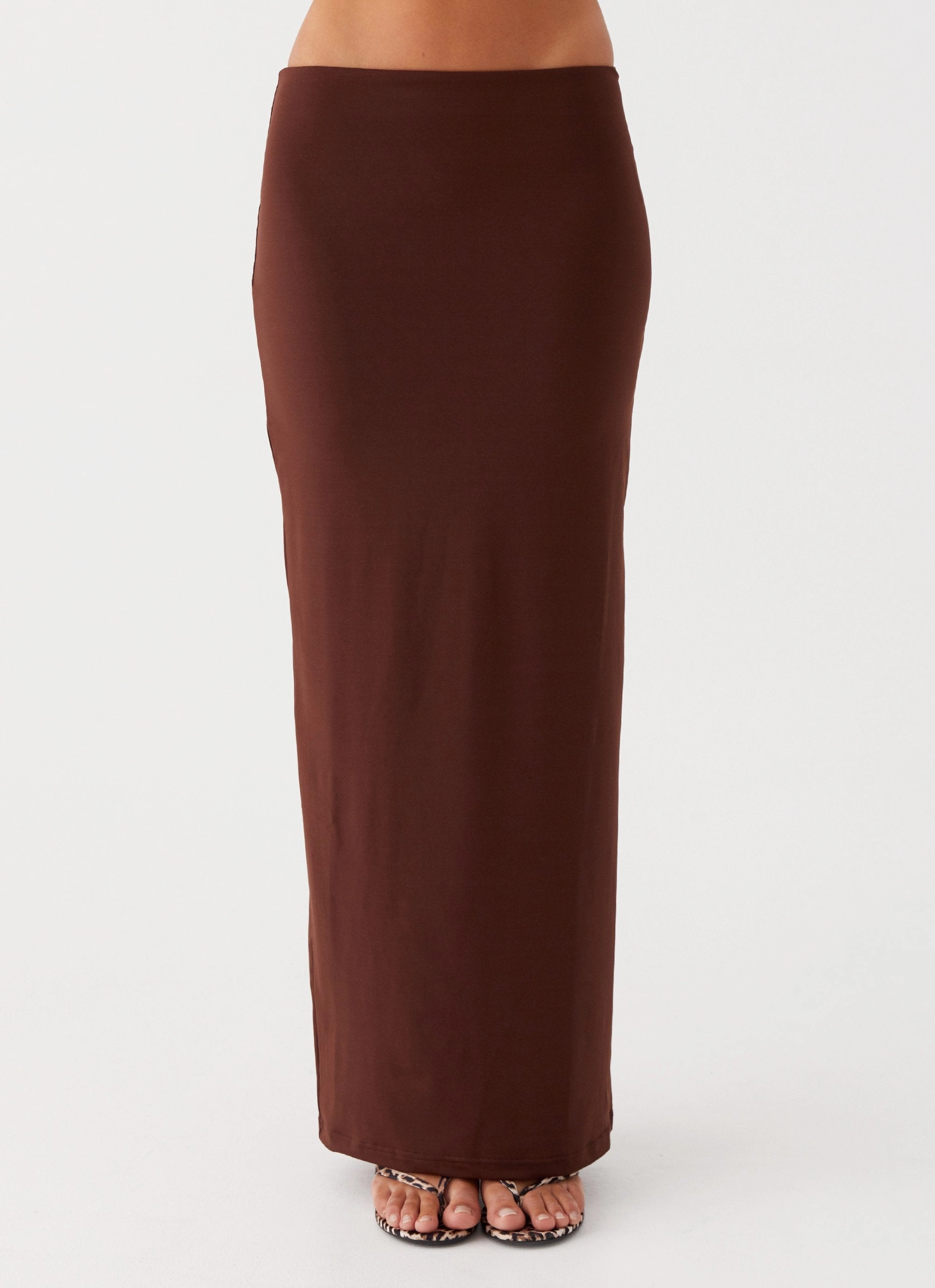 Chilly Layering Solace Soul Maxi Skirt - Chocolate