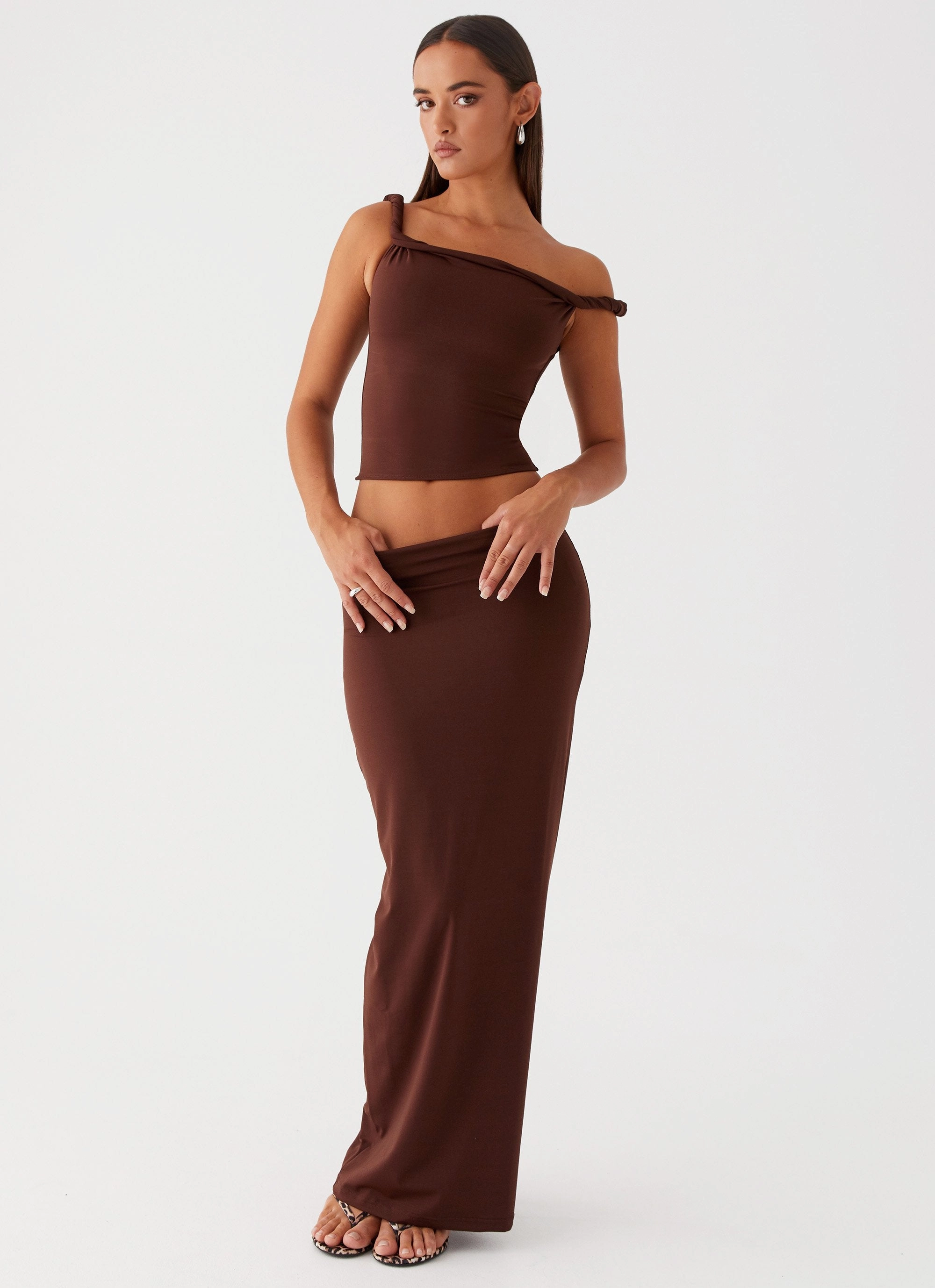 Comfort Focused Solace Soul Maxi Skirt - Chocolate