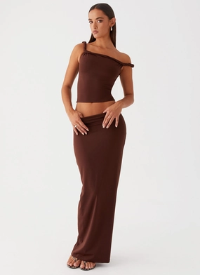 Comfort Focused Solace Soul Maxi Skirt - Chocolate