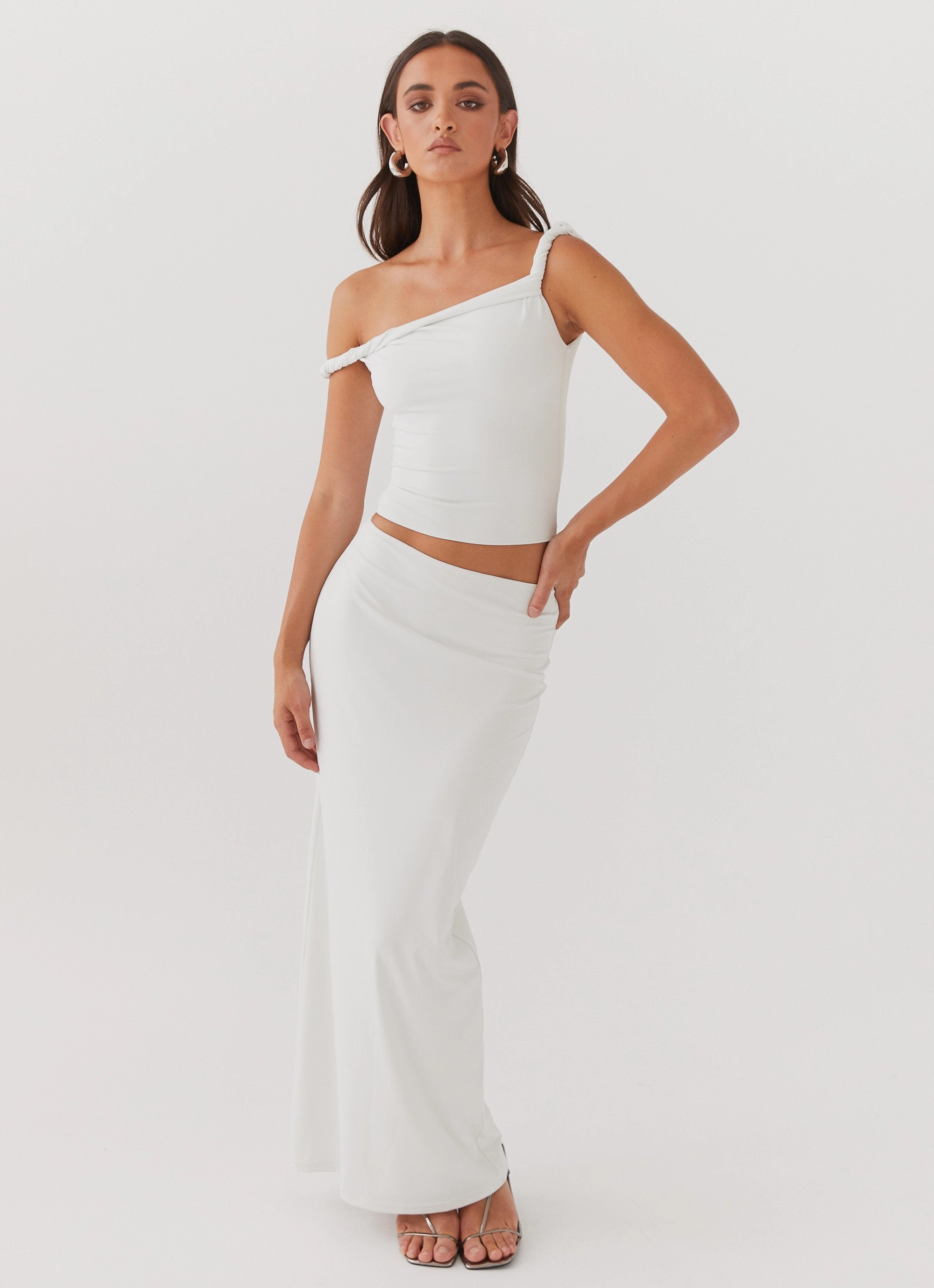 All Around Fit Stain Resistant Weave Solace Soul Maxi Skirt - Ivory