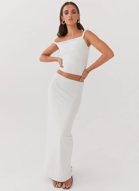 Solace Soul Maxi Skirt - Ivory Plus-size option Utility Pockets