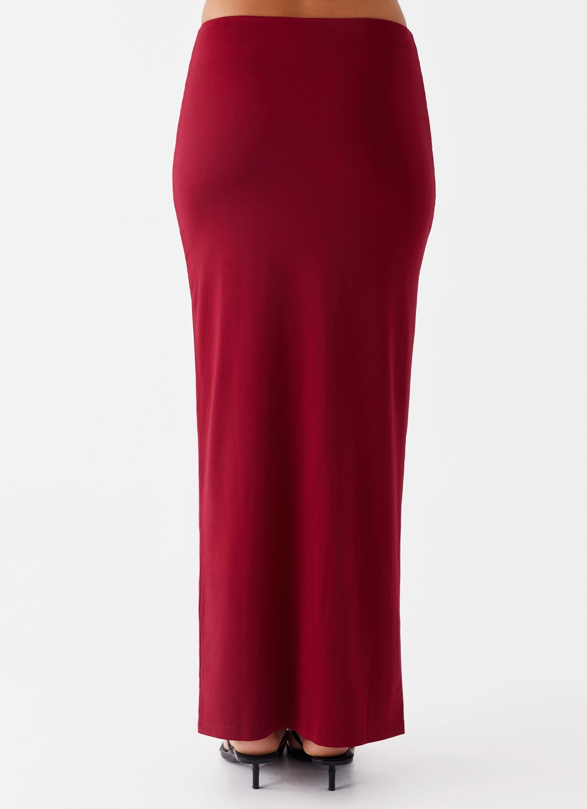 Solace Soul Maxi Skirt - Maroon Snug Waist