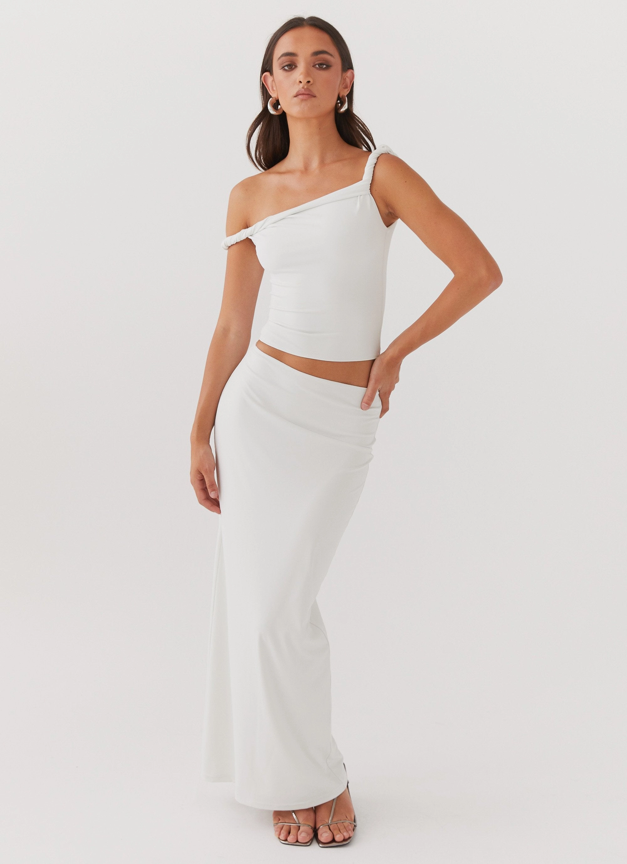 SlipResistant Solace Soul Twist Shoulder Top - Ivory