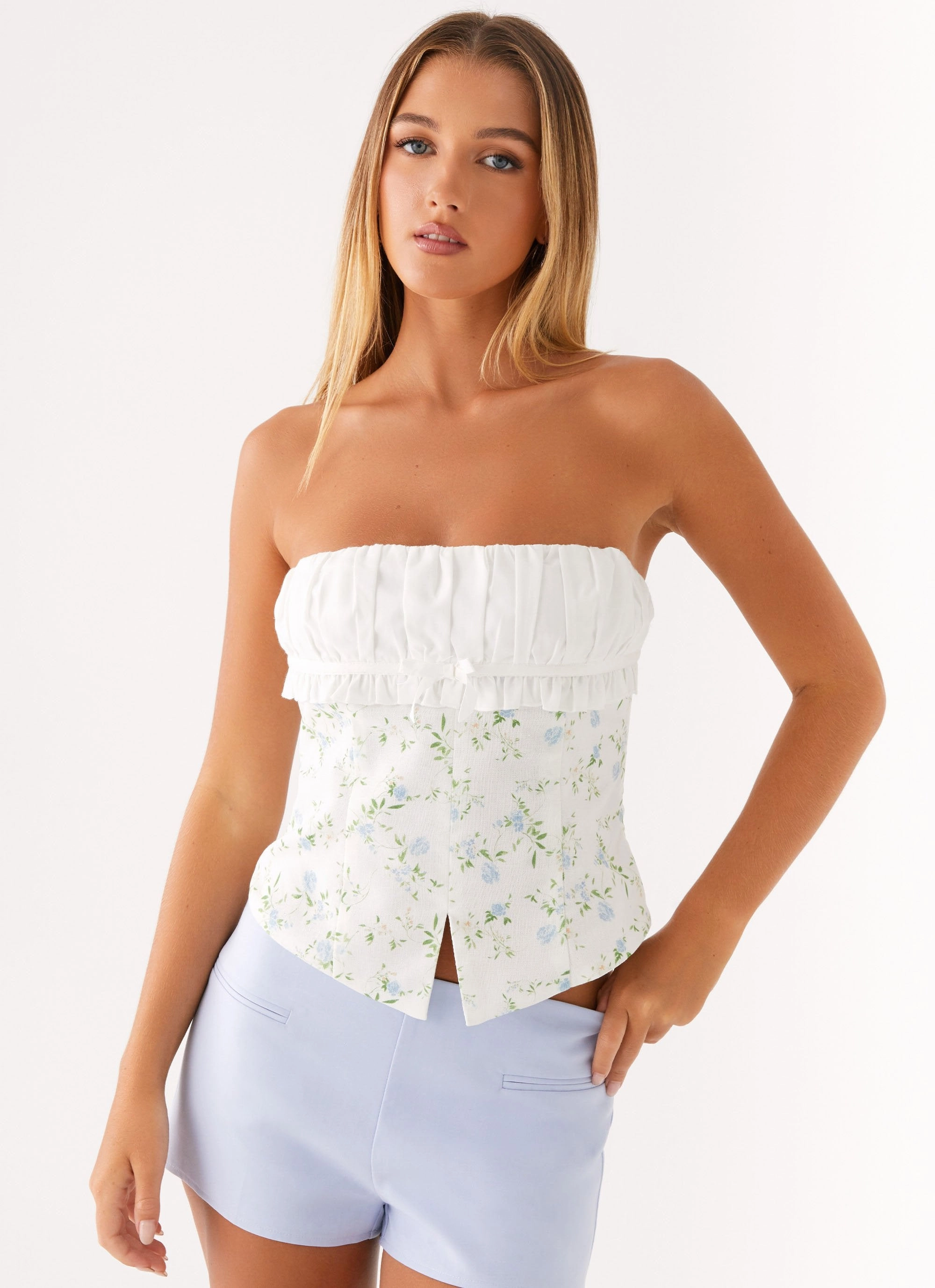 Solar Top - Vintage Ditsy Floral Adjustable Cuff System
