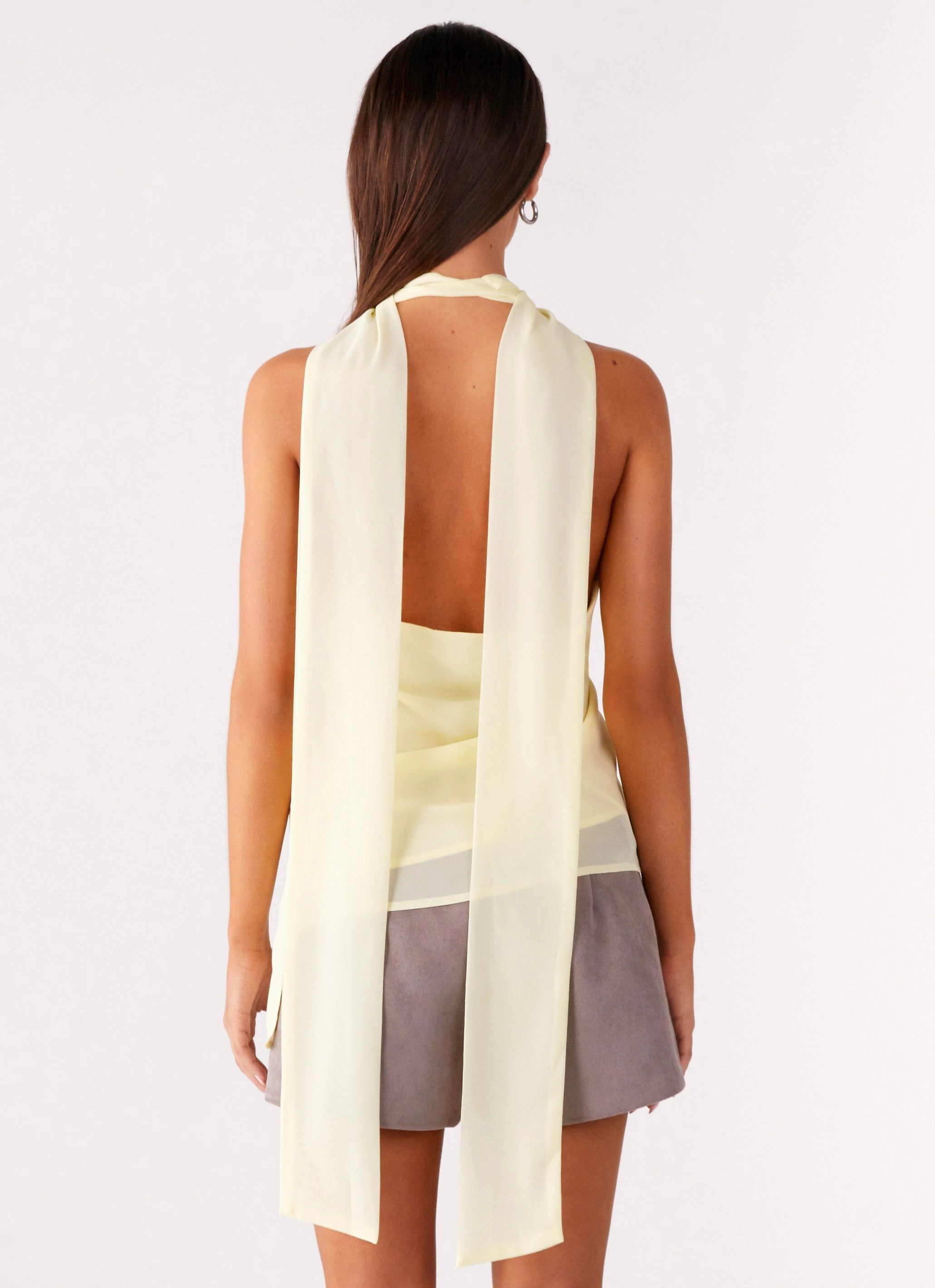 NonIrritating VersatileNeckline Solari Scarf Top - Yellow