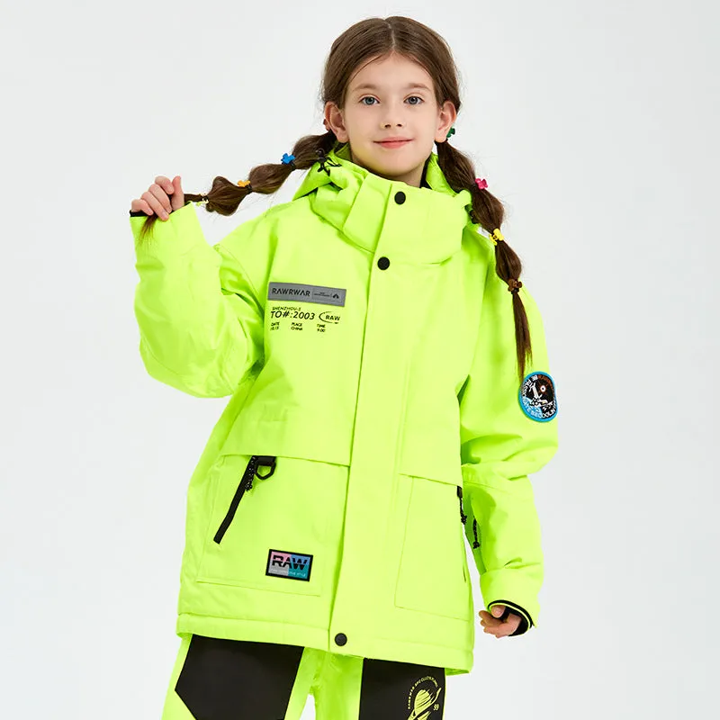 Solid Color Girls Snow Jacket Kids Snowboard Coat