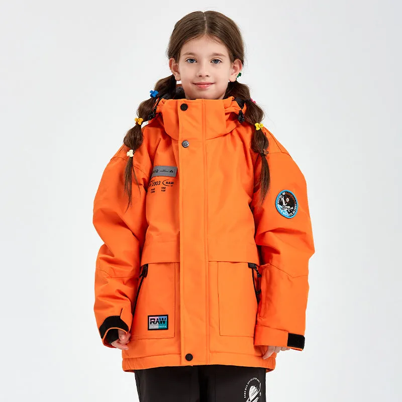 Solid Color Girls Snow Jacket Kids Snowboard Coat