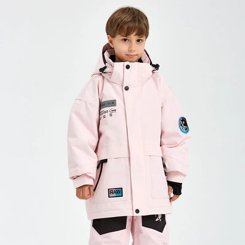 Solid Color Girls Snow Jacket Kids Snowboard Coat