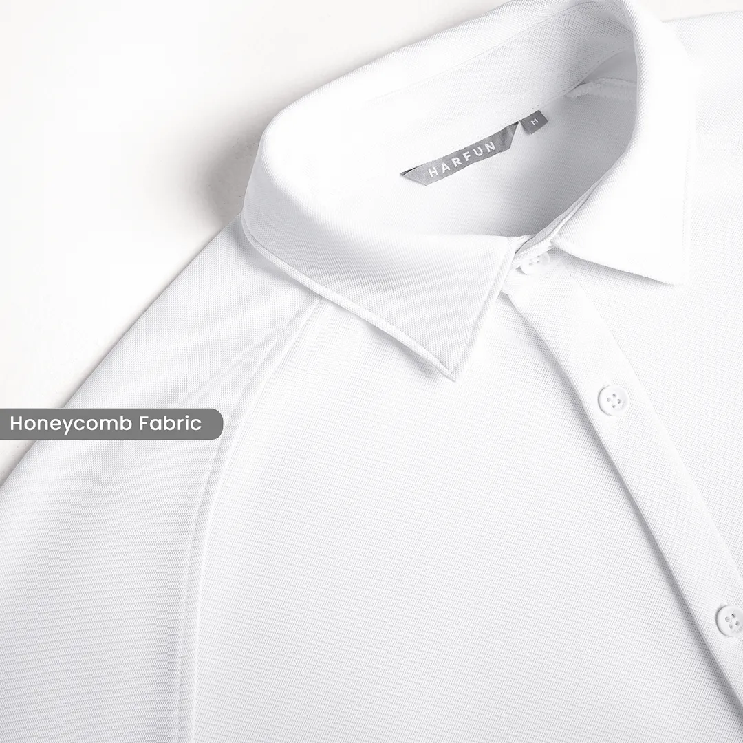 Solid Fog White Workday Shirt with Raglan Sleeves