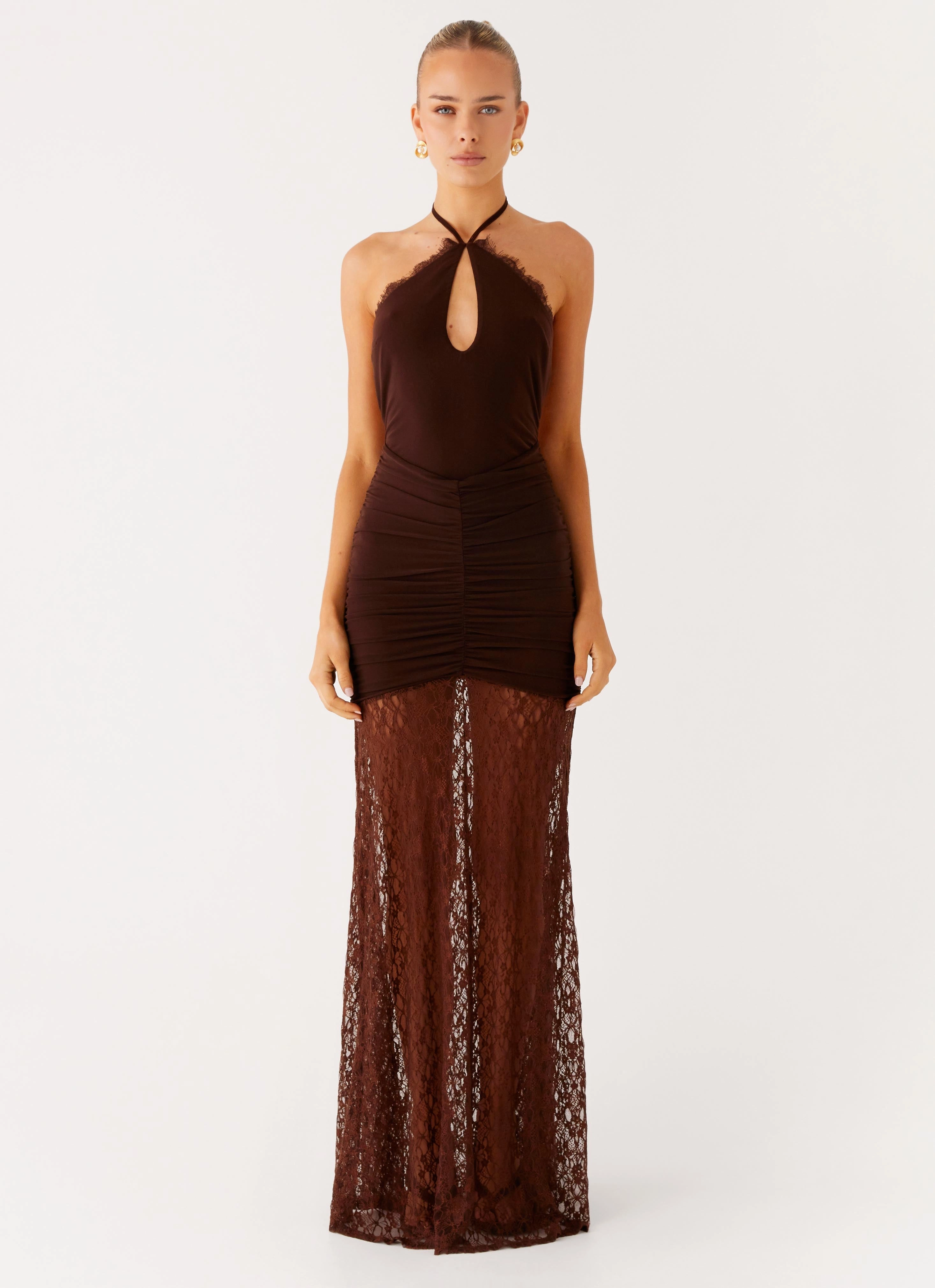 Somber Maxi Dress - Chocolate Office Mood
