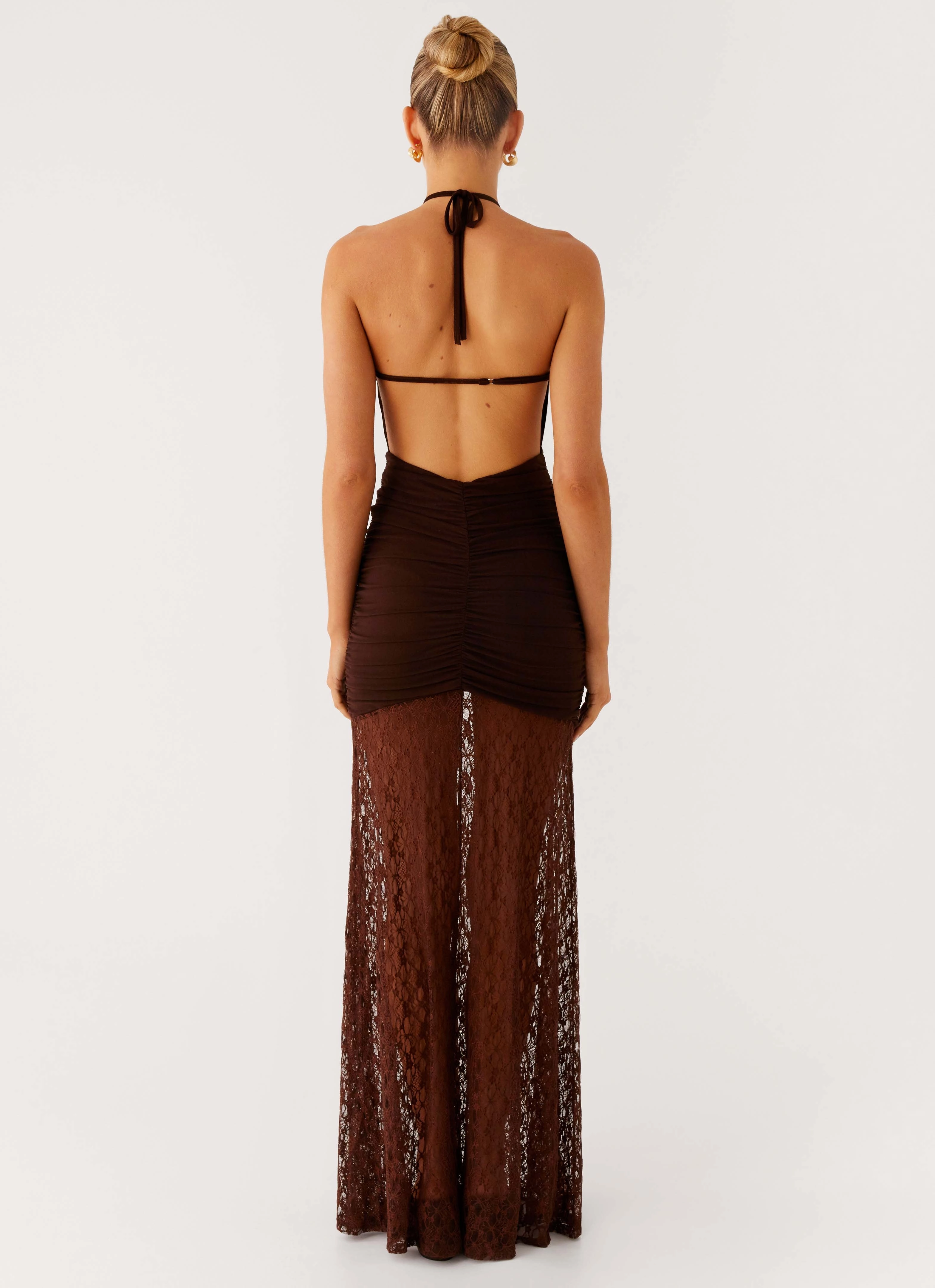 Somber Maxi Dress - Chocolate Feminine Design Minimalist Design