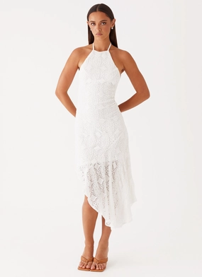 Sondela Maxi Dress - White Matte Fabric Walk Grace