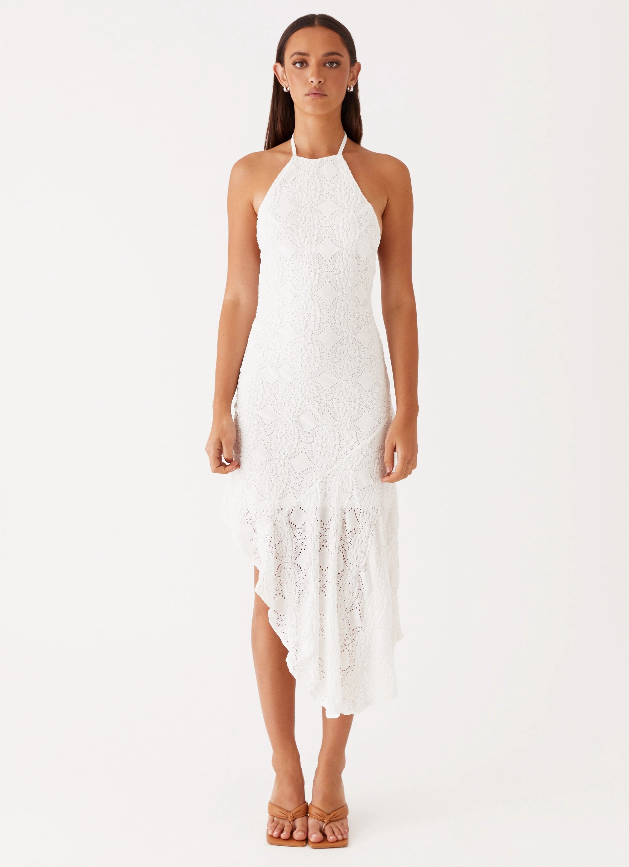 Gloss Finish Sondela Maxi Dress - White