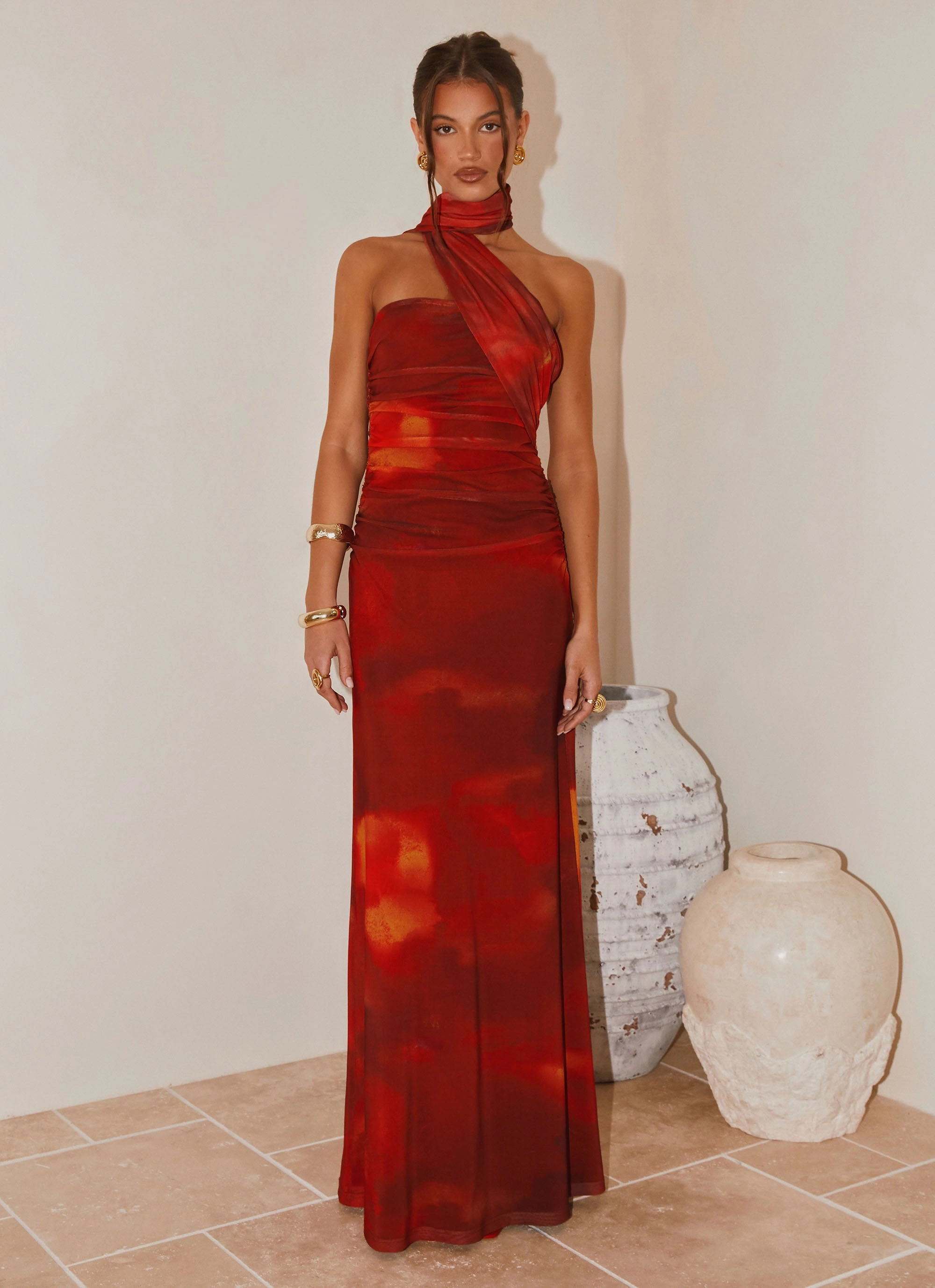Refined fit Songbird Maxi Dress - Scarlet Blur
