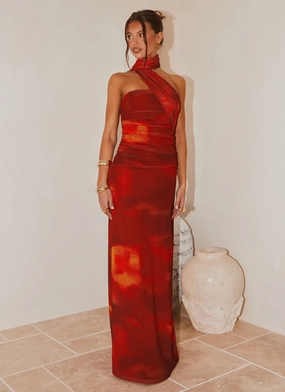 Songbird Maxi Dress - Scarlet Blur Luxe Look All Gender Fit