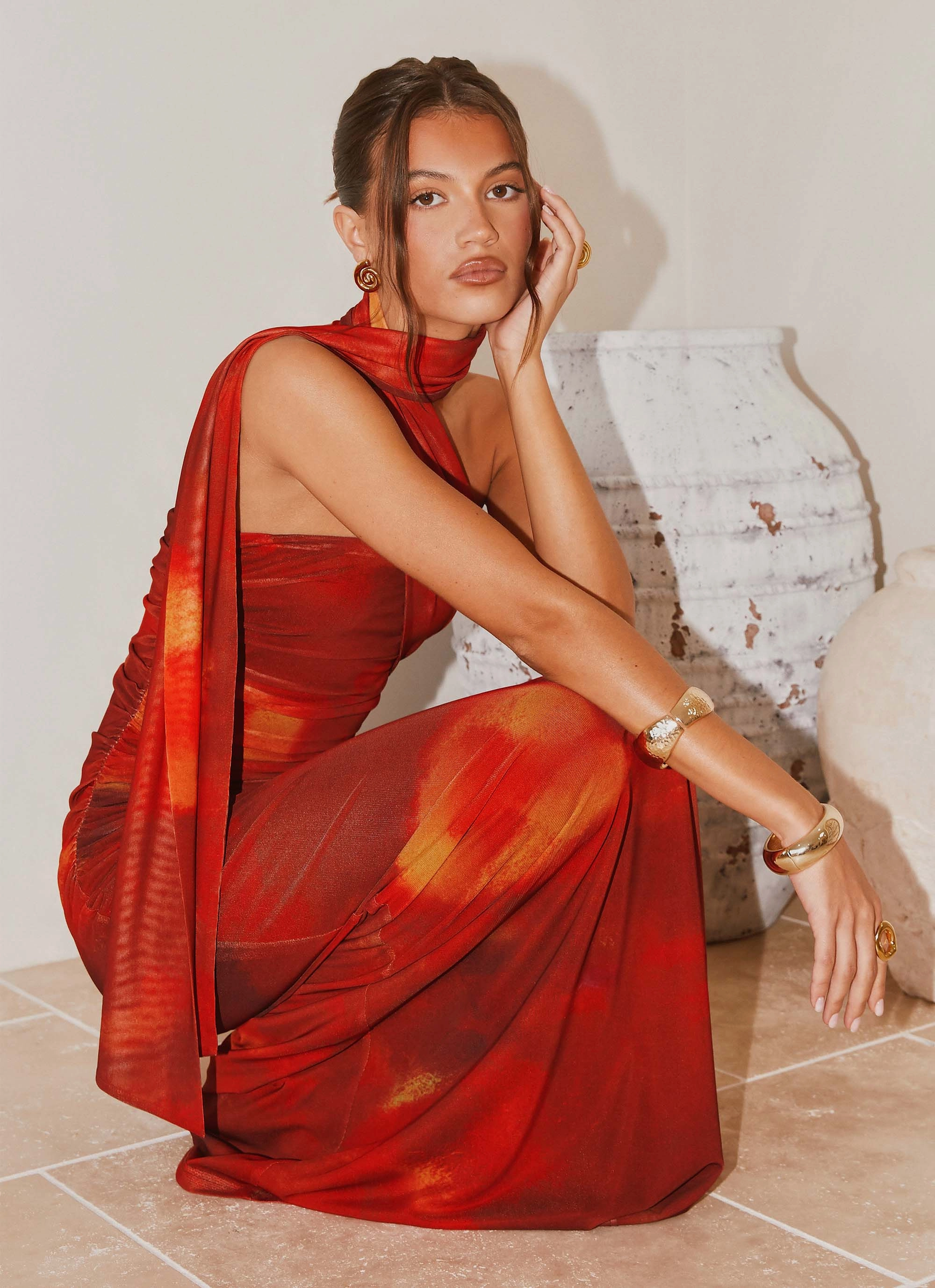 Lounge Mood Songbird Maxi Dress - Scarlet Blur