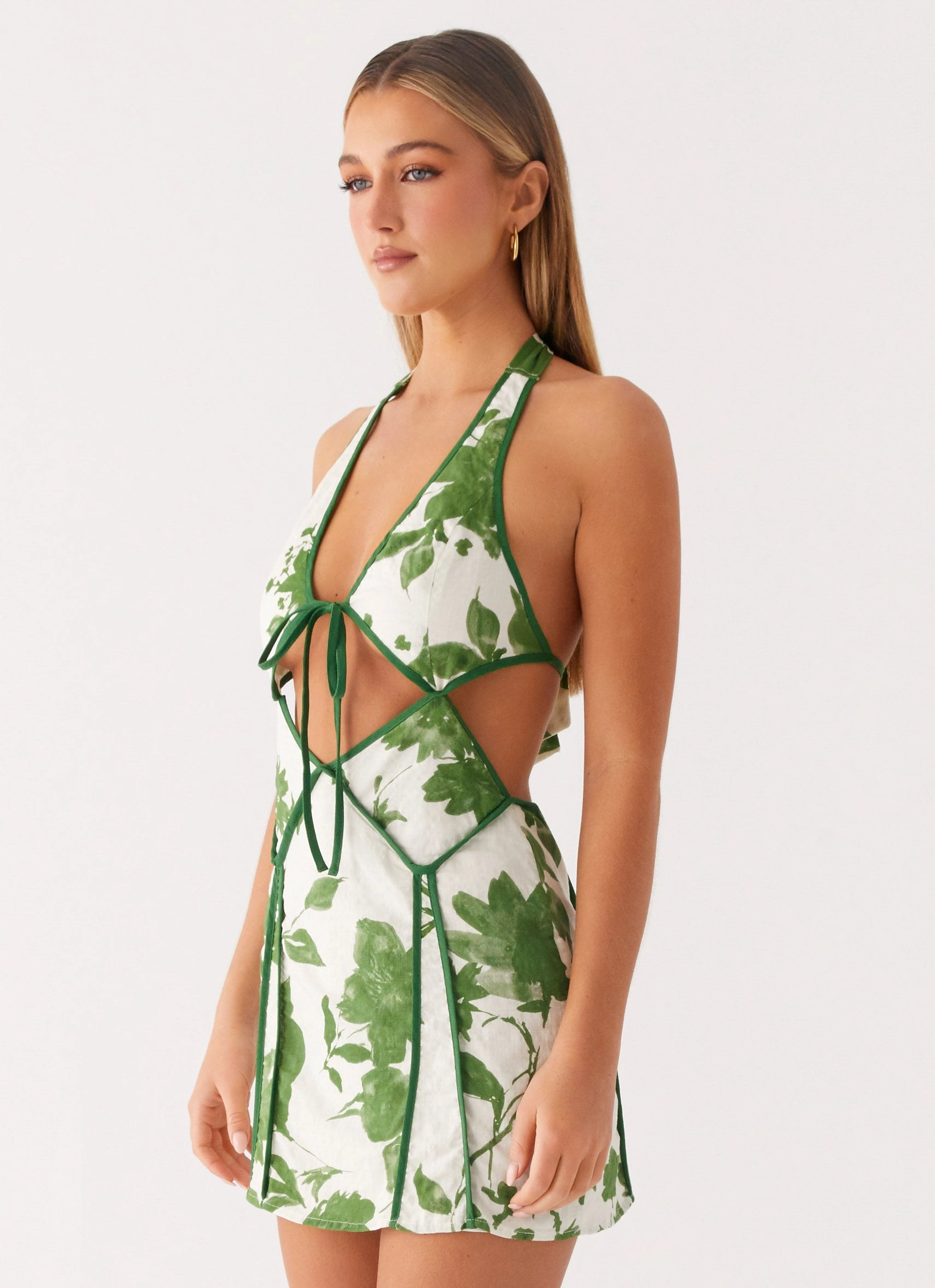 Sonnet Mini Dress - Verdant Bloom Minimalist-Trend