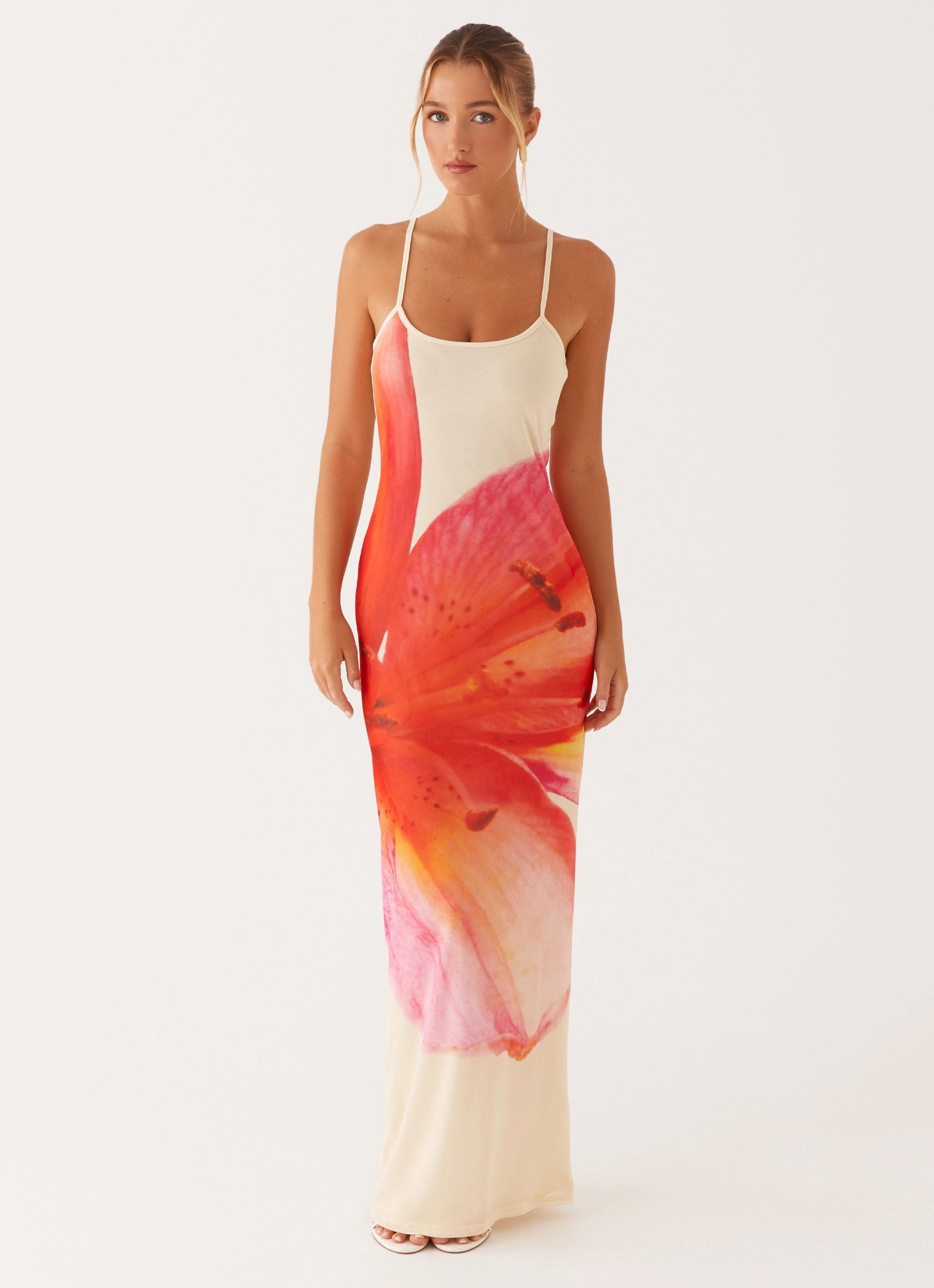 Comfy Fit Wear Urban Chic Bad News Mesh Maxi Dress - Yellow Floral