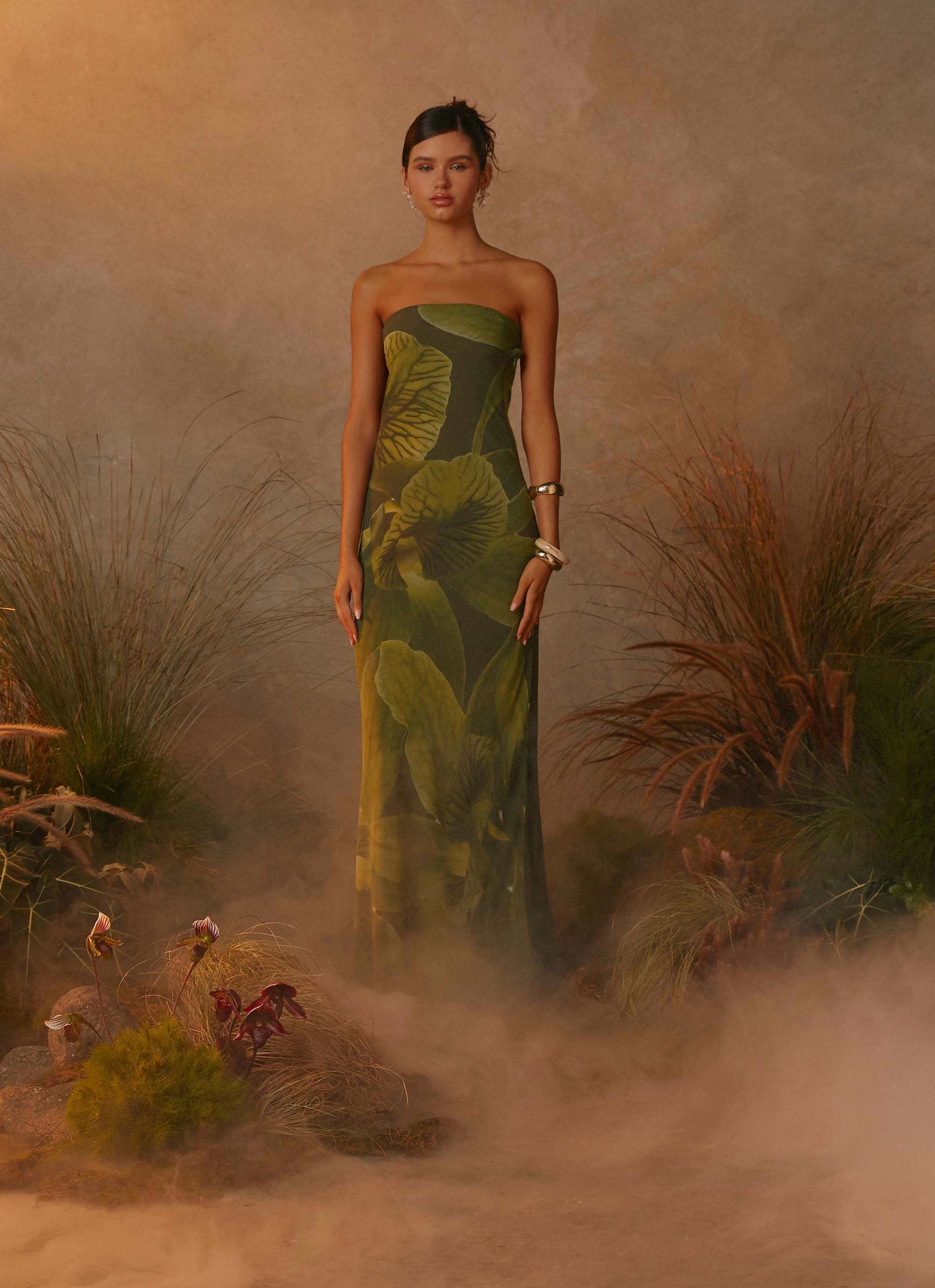 Nettle Maxi Dress - Tropic Floral Flow Line