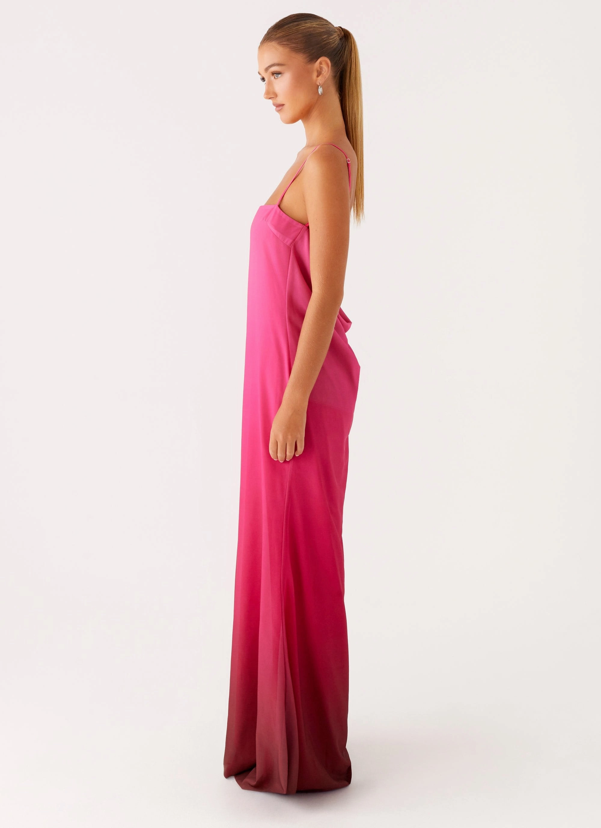 Marianne Maxi Dress - Fuchsia Gradient Polite Vibe