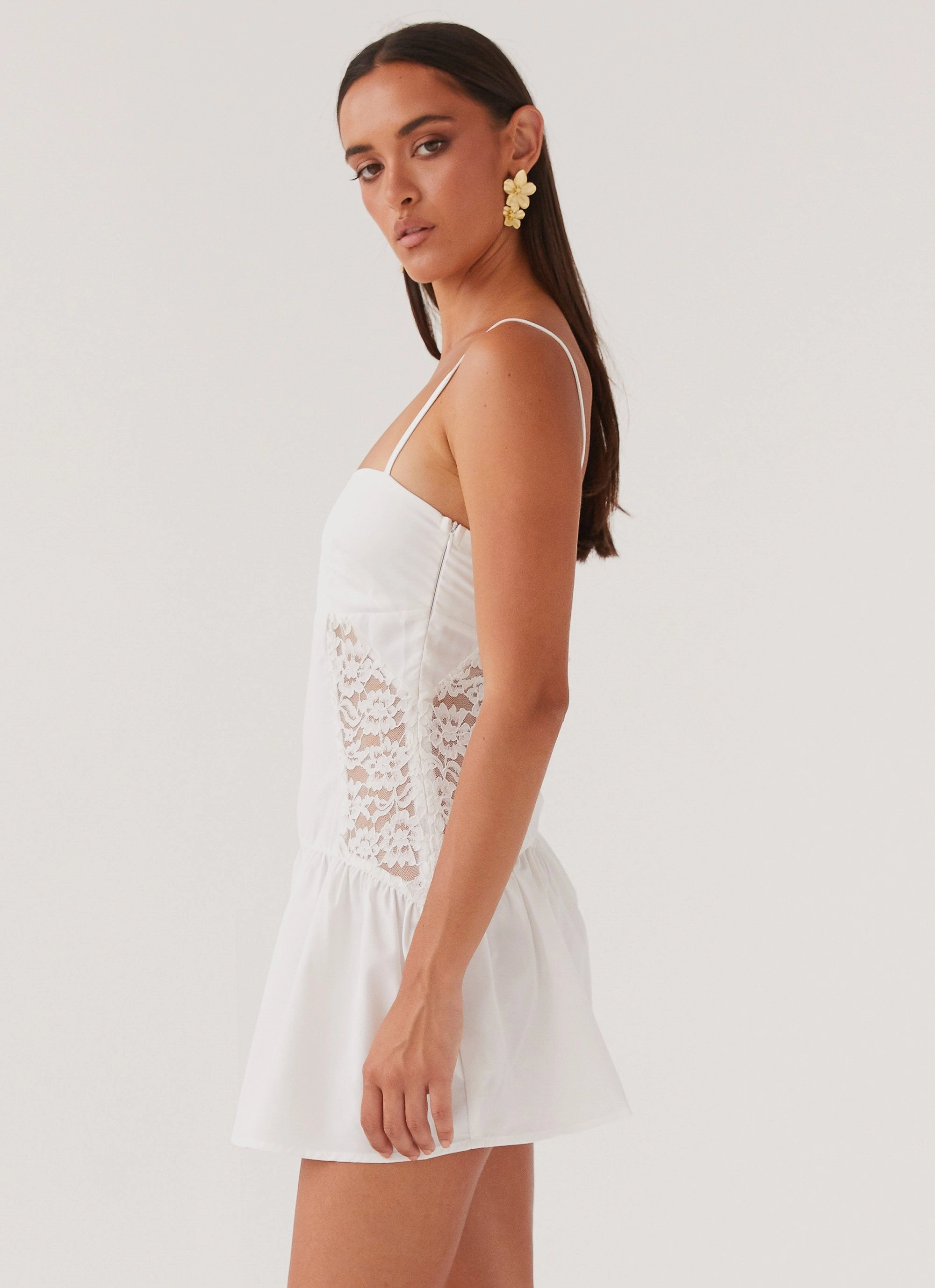 Cotton Cloud Mini Dress - White Chill Wear Seamless Finish