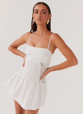Cotton Cloud Mini Dress - White AntiStaticMaterial
