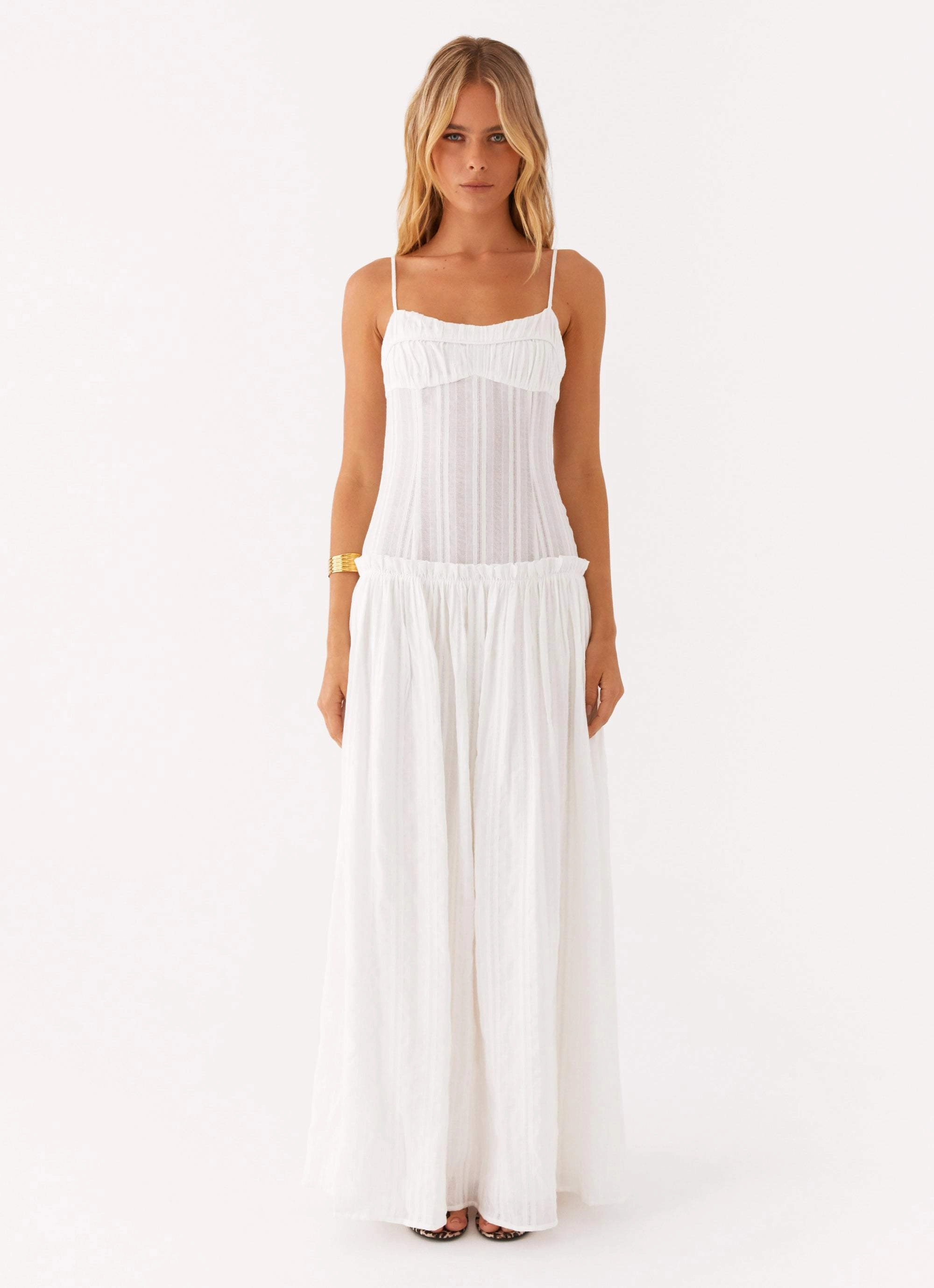 Simple yet chic gown Jacinda Drop Waist Maxi Dress - Ivory