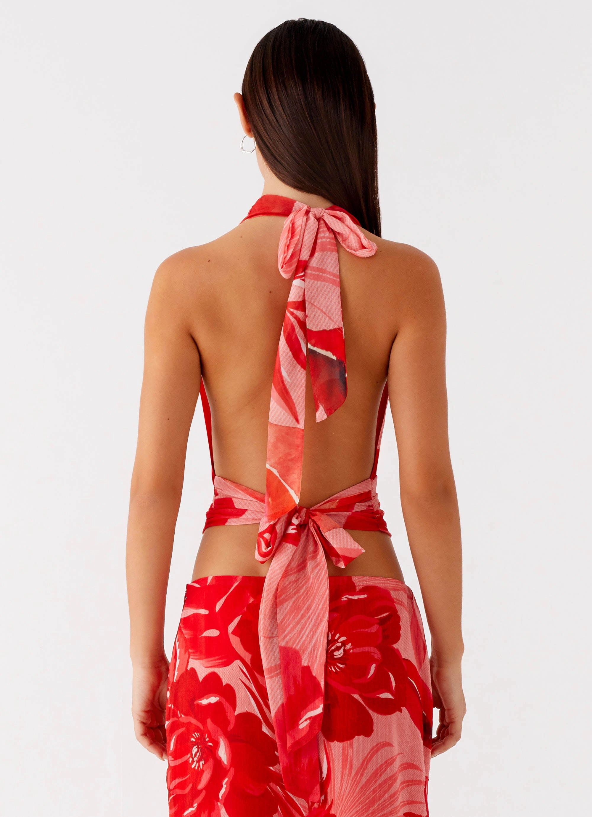 All Day Comfort Soren Halter Top - Sicily Sunsets Print