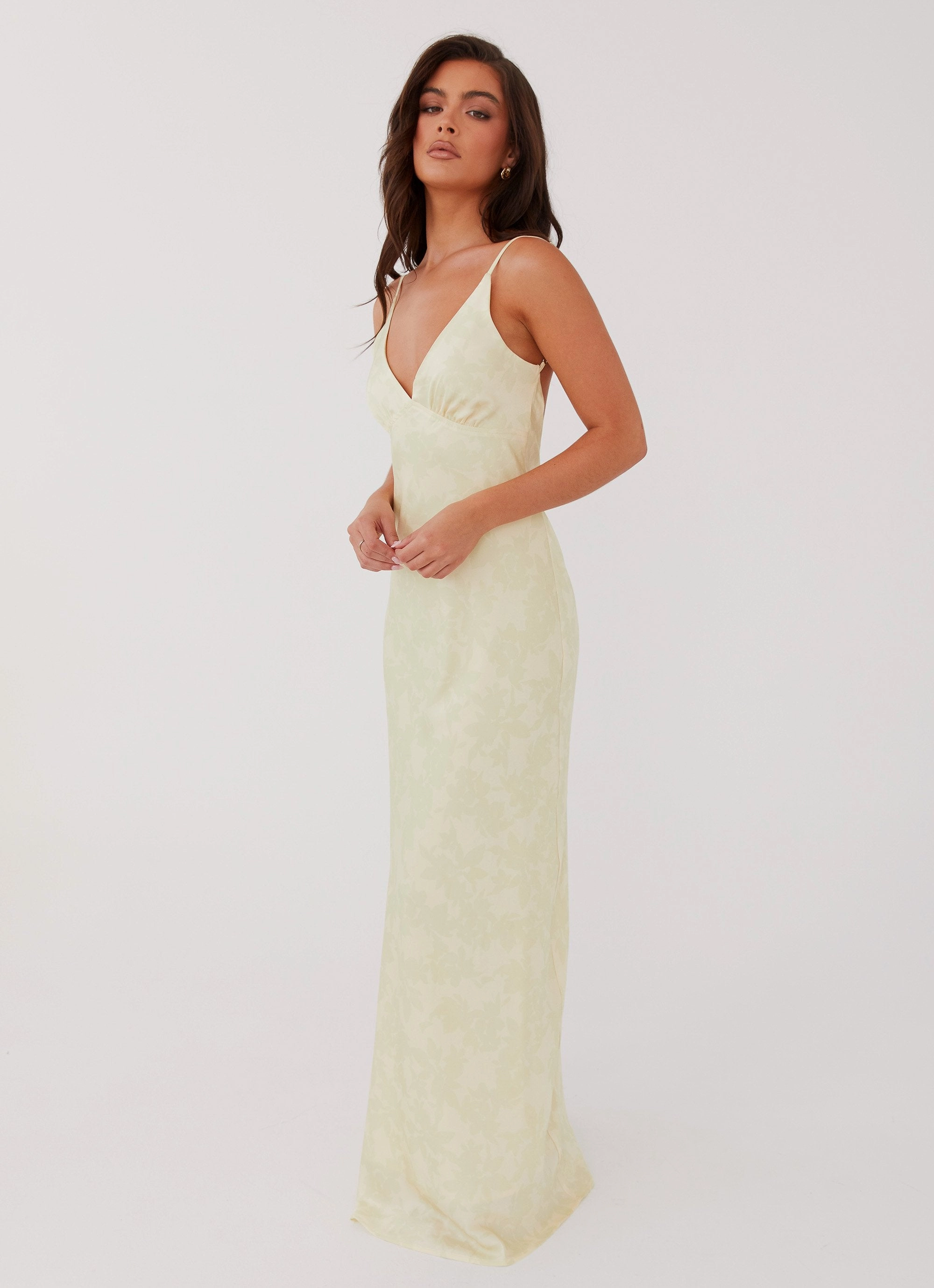 Sorrento Sun Maxi Dress - Yellow Floral Gentle Texture Feminine Tailoring