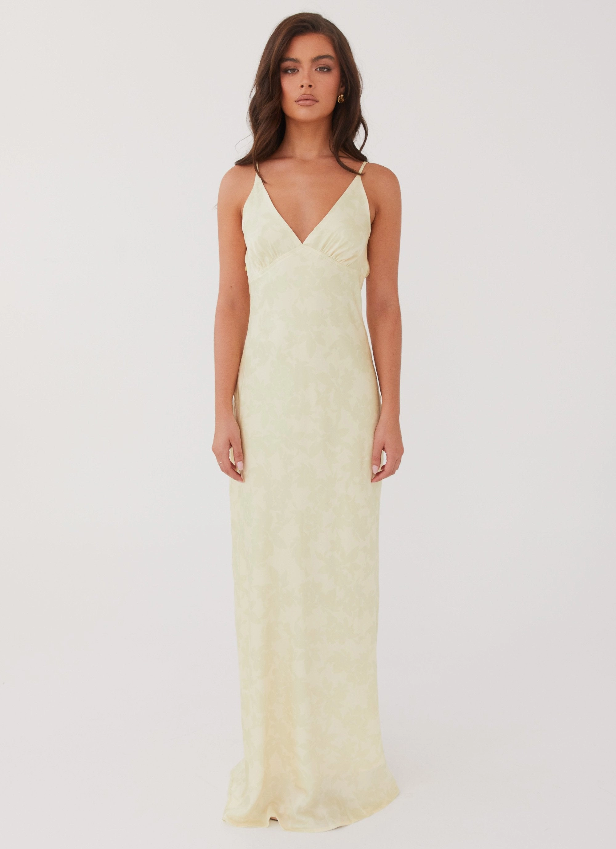 Country View Sequin-Detail Sorrento Sun Maxi Dress - Yellow Floral