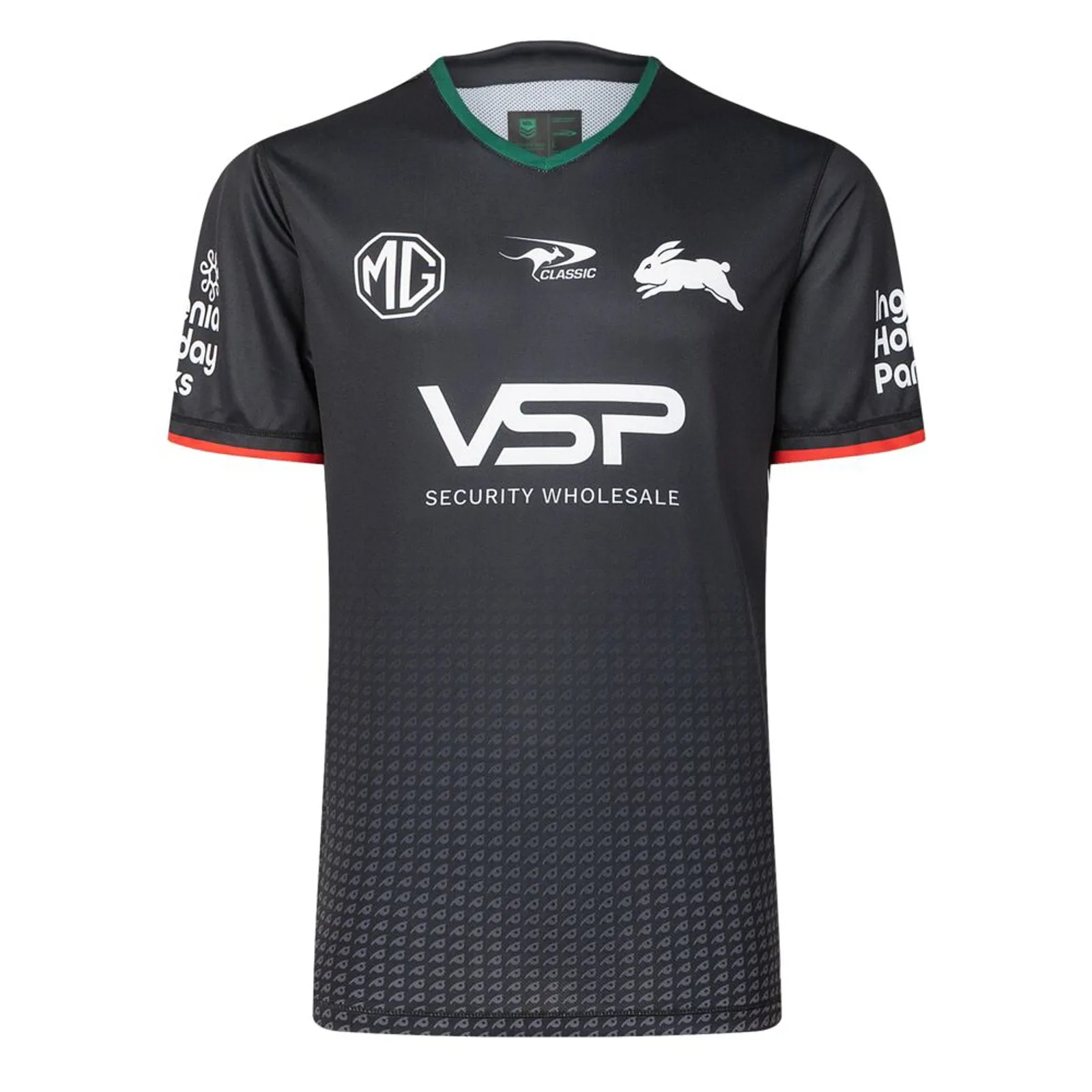 South Sydney Rabbitohs 2025 Men's Pro Training T-Shirt NRL Rugby League Black by Classic