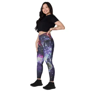 Space Galaxy Printed Leggings with Pockets, lioness-love
