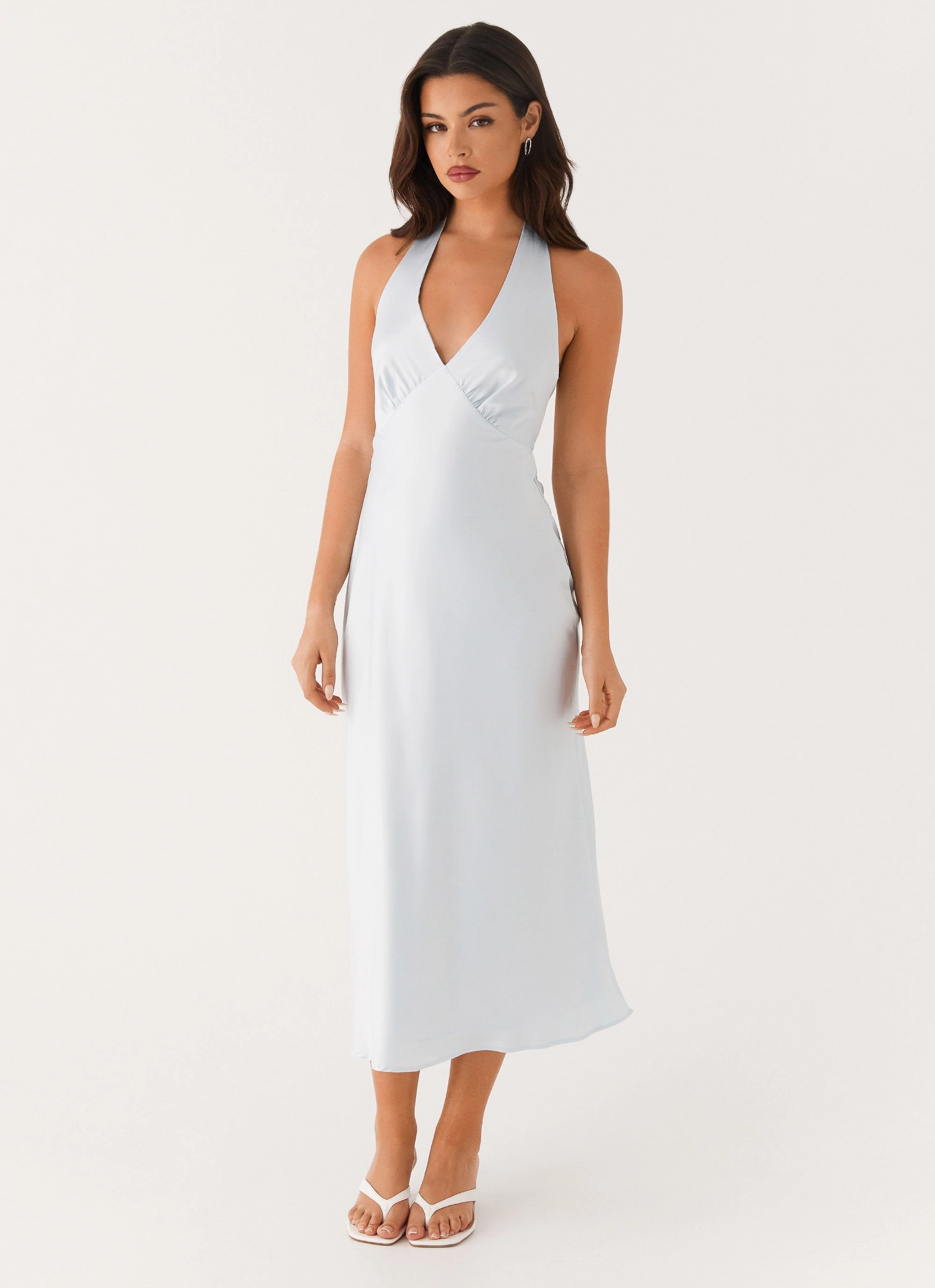 Cute Glow Quiet Mood Heavy Hearted Midi Dress - Blue