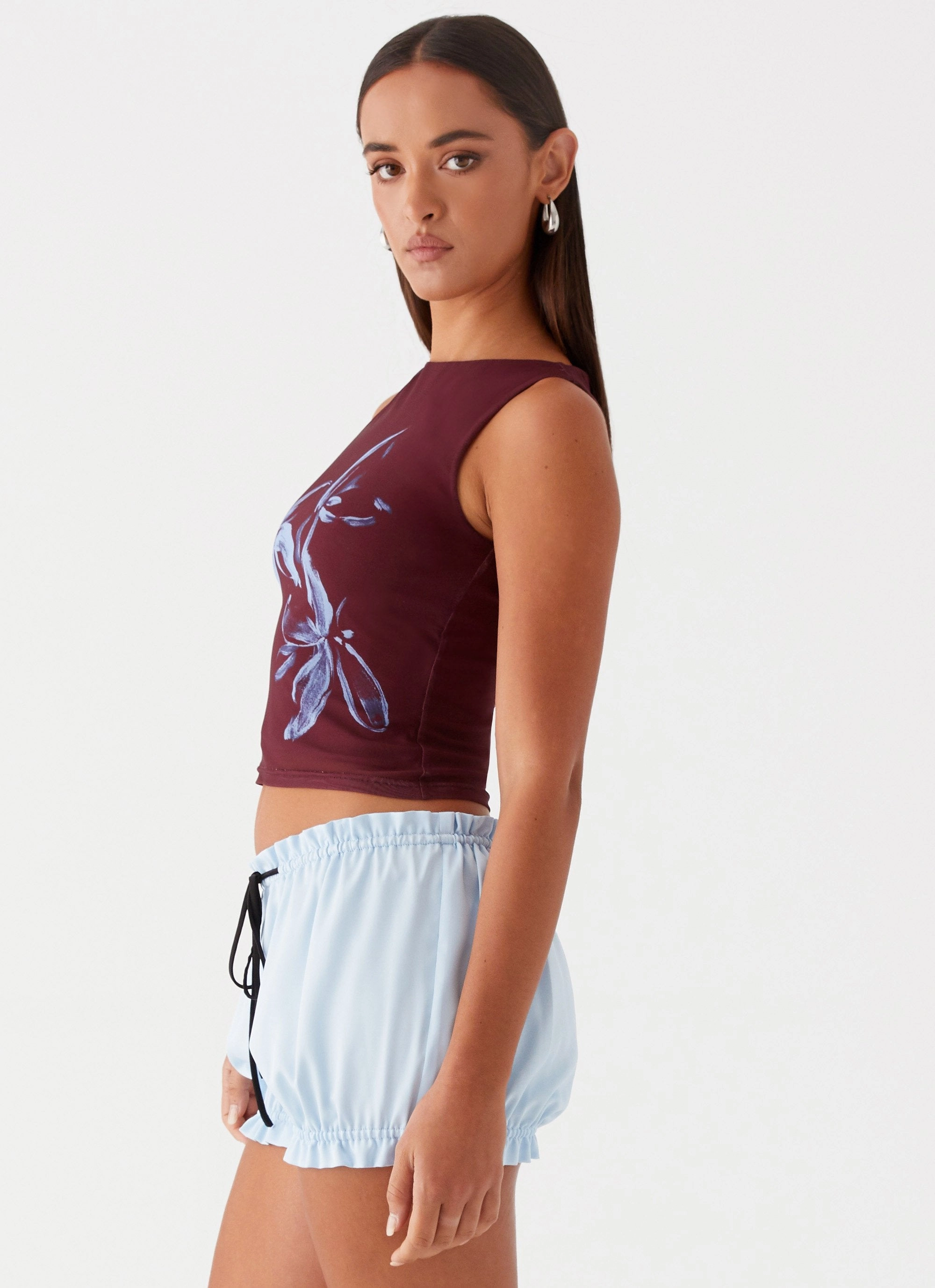 Speak Now Mesh Top - Brown OEKOTEX Certified Fabric