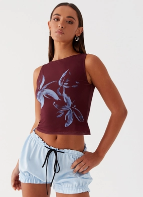 Convertible Neckline SnagProof Speak Now Mesh Top - Brown
