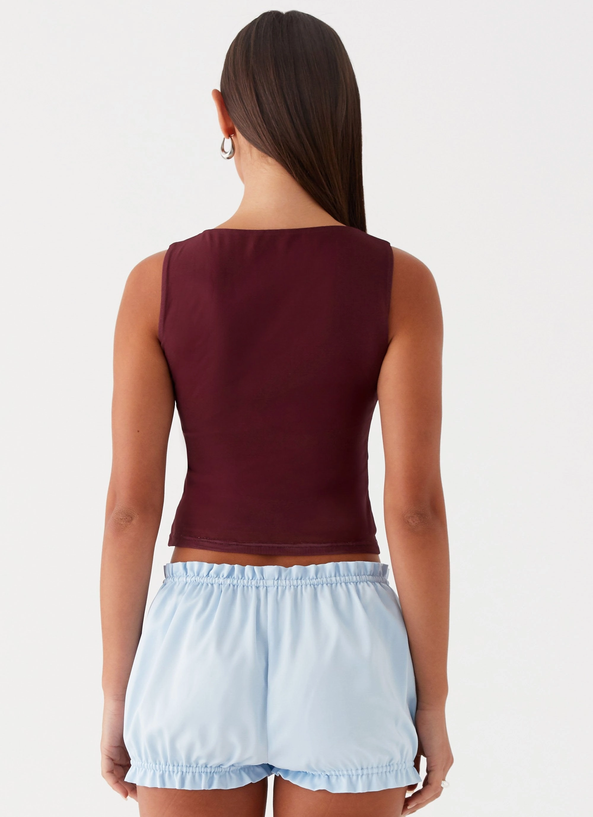 Speak Now Mesh Top - Brown Wrinkle Resistant Weave HypoallergenicFibers