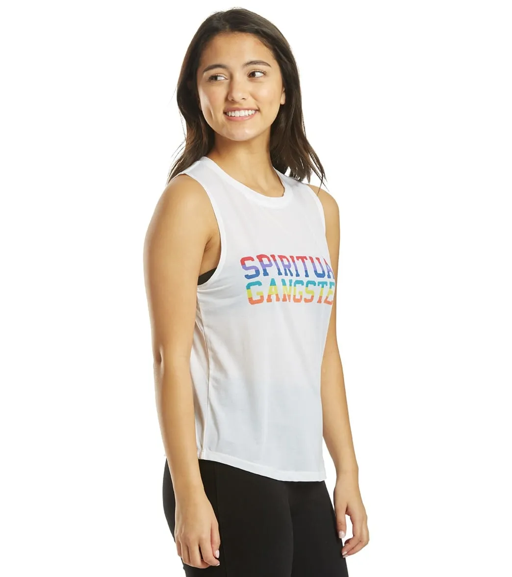 Spiritual Gangster SGV Rainbow Active Muscle Yoga Tank