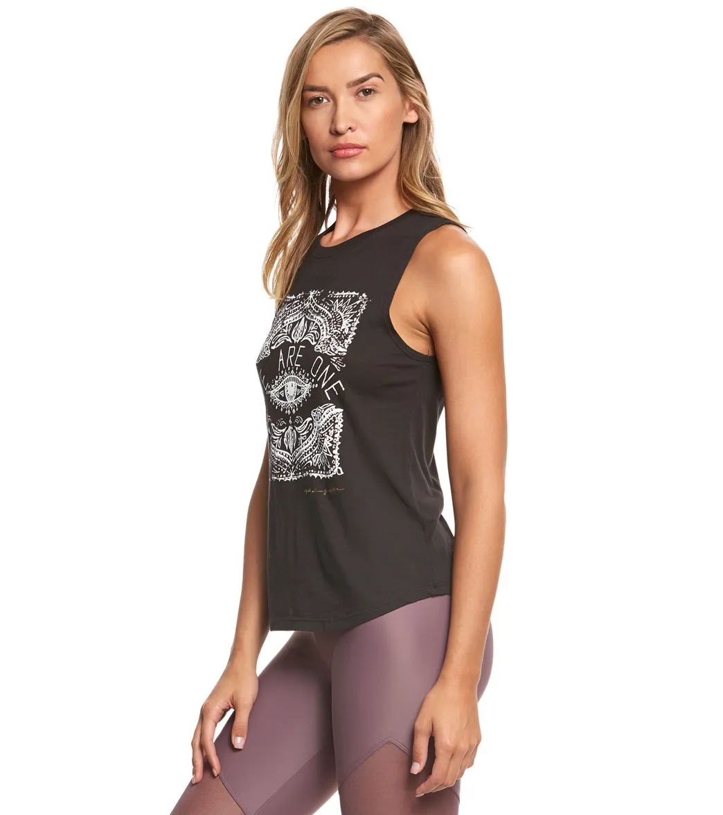 Spiritual Gangster Stamp Graphic Yoga Tank Top