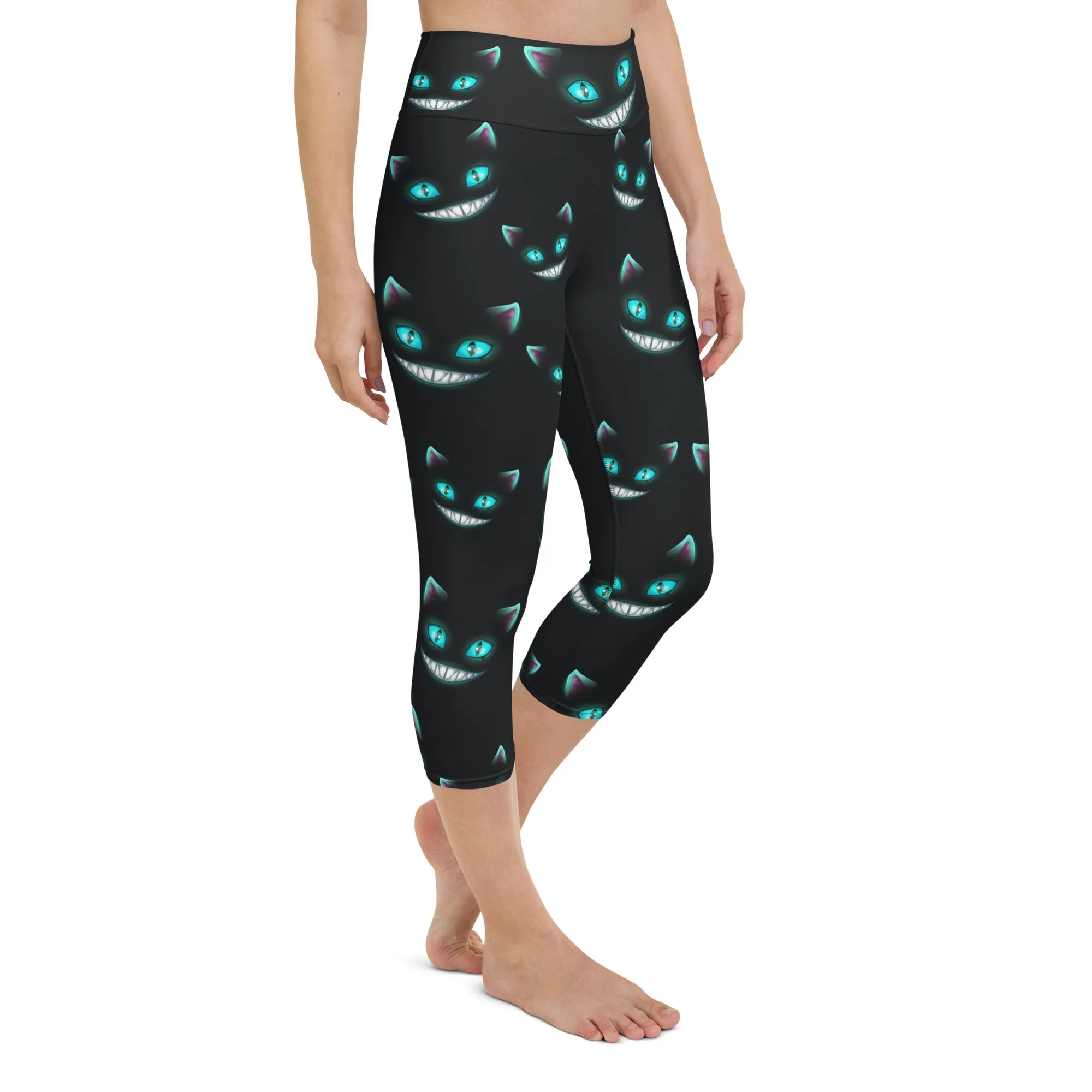 Spooky Halloween Cat Yoga Capris