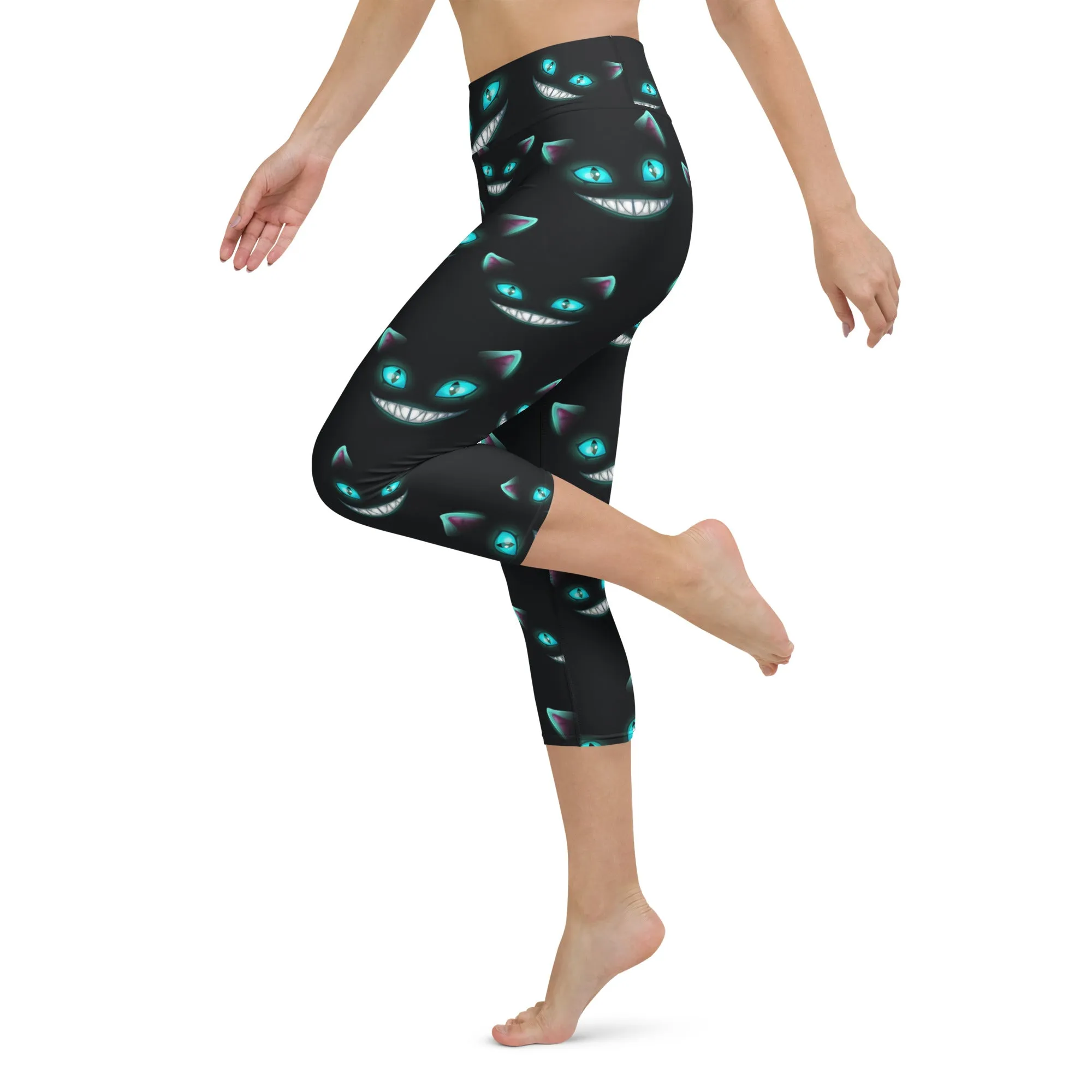 Spooky Halloween Cat Yoga Capris
