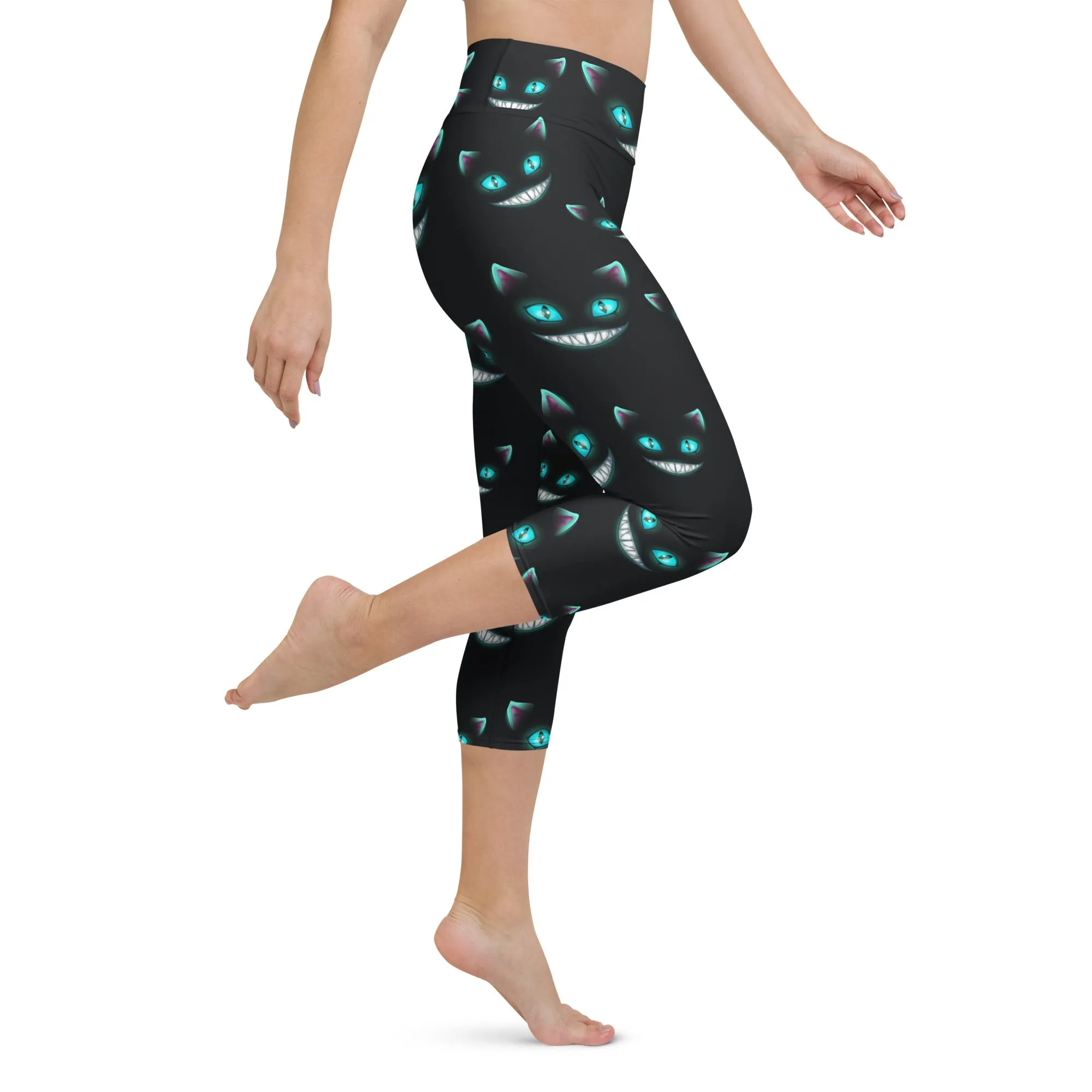 Spooky Halloween Cat Yoga Capris