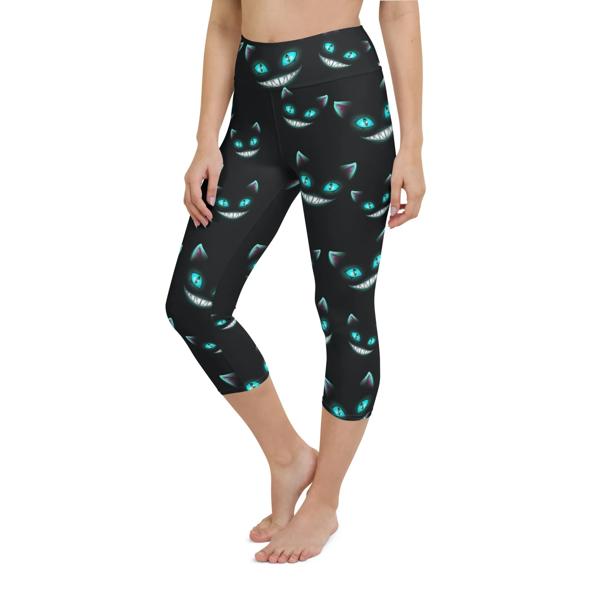 Spooky Halloween Cat Yoga Capris