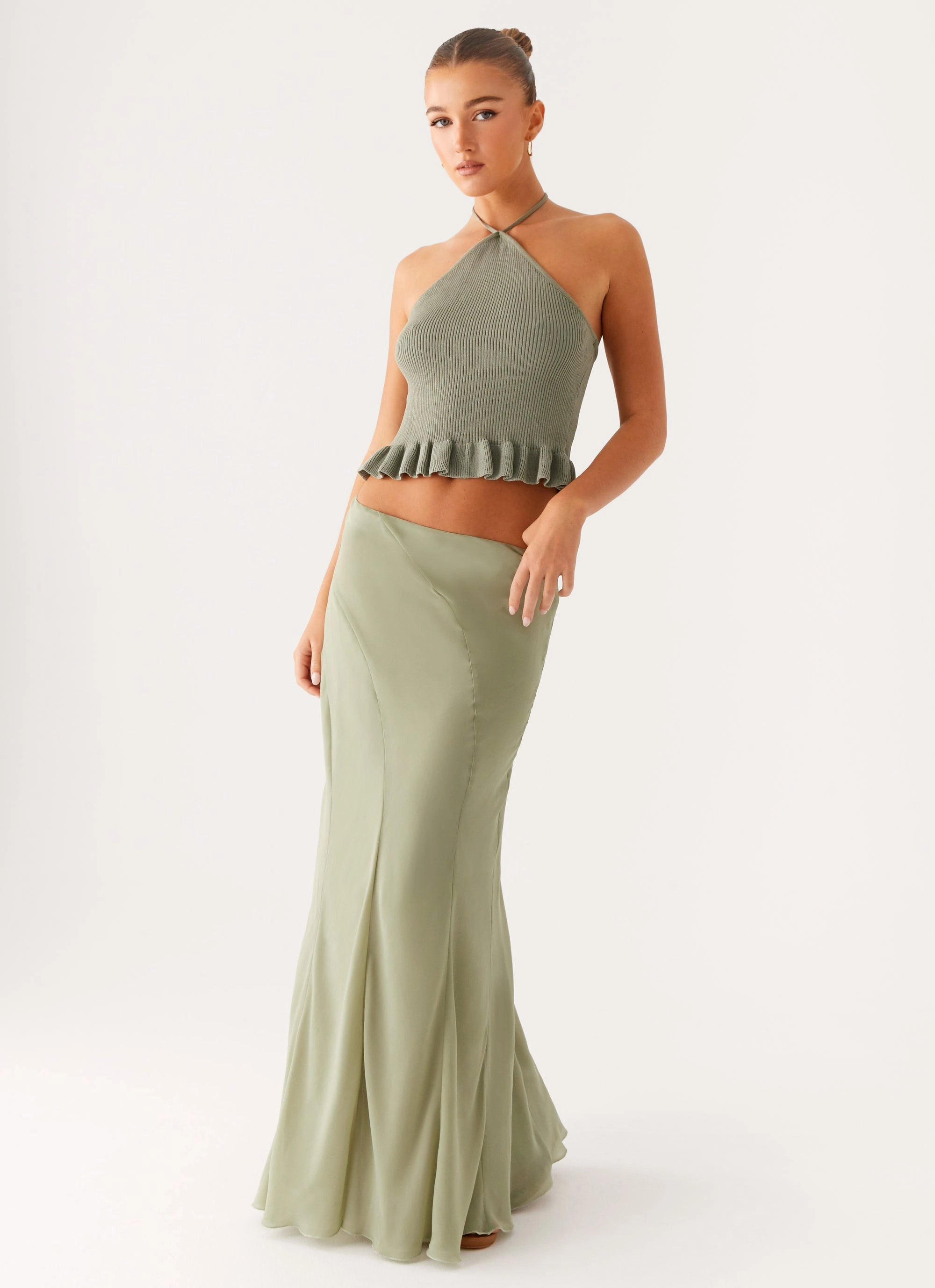 Maddox Maxi Skirt - Sage Stretch Layer Fit