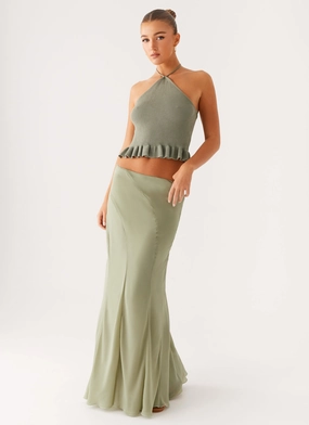 Maddox Maxi Skirt - Sage Stretch Layer Fit