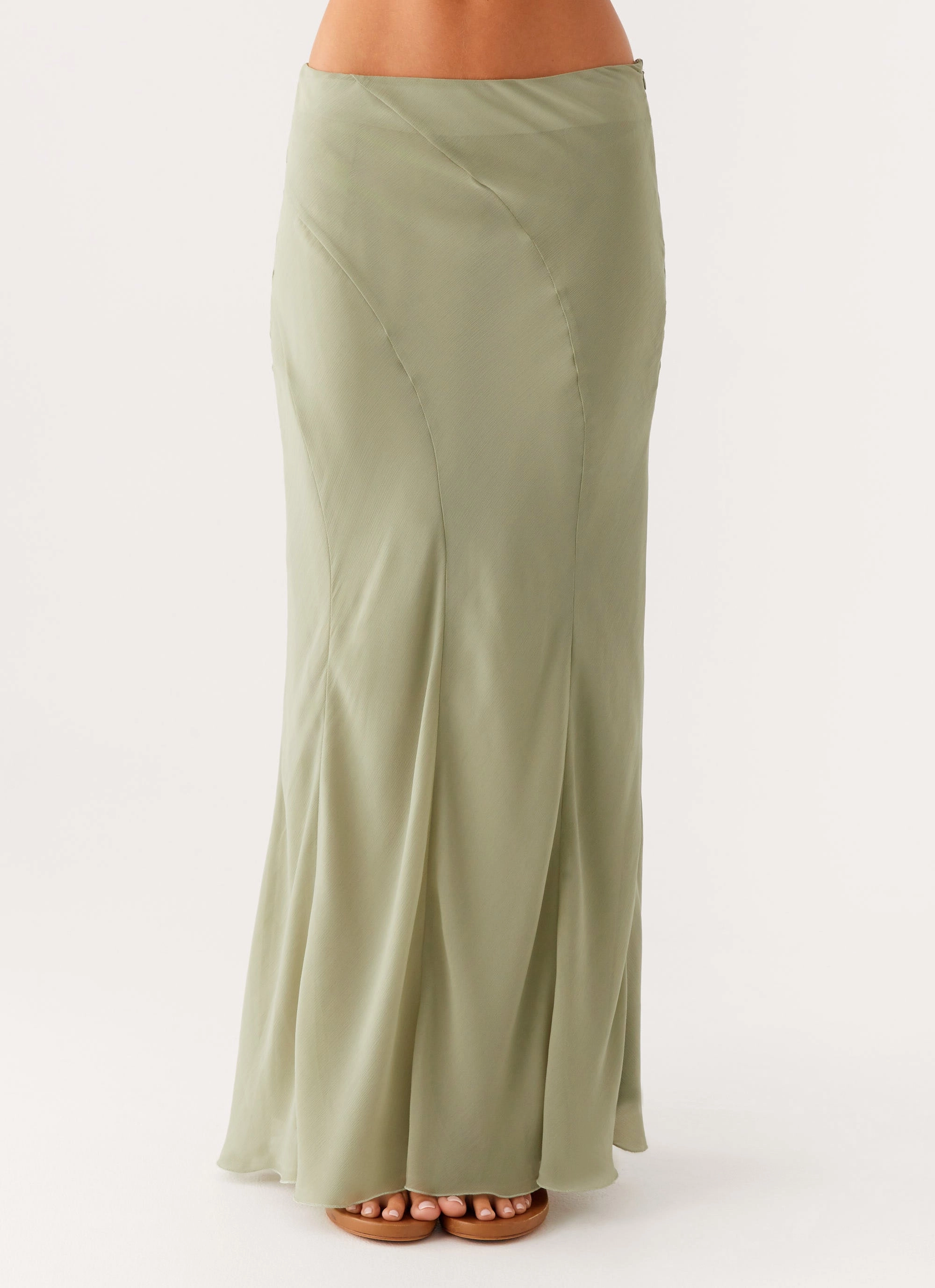 Maddox Maxi Skirt - Sage Flexible Knees Body-Hugging Fit